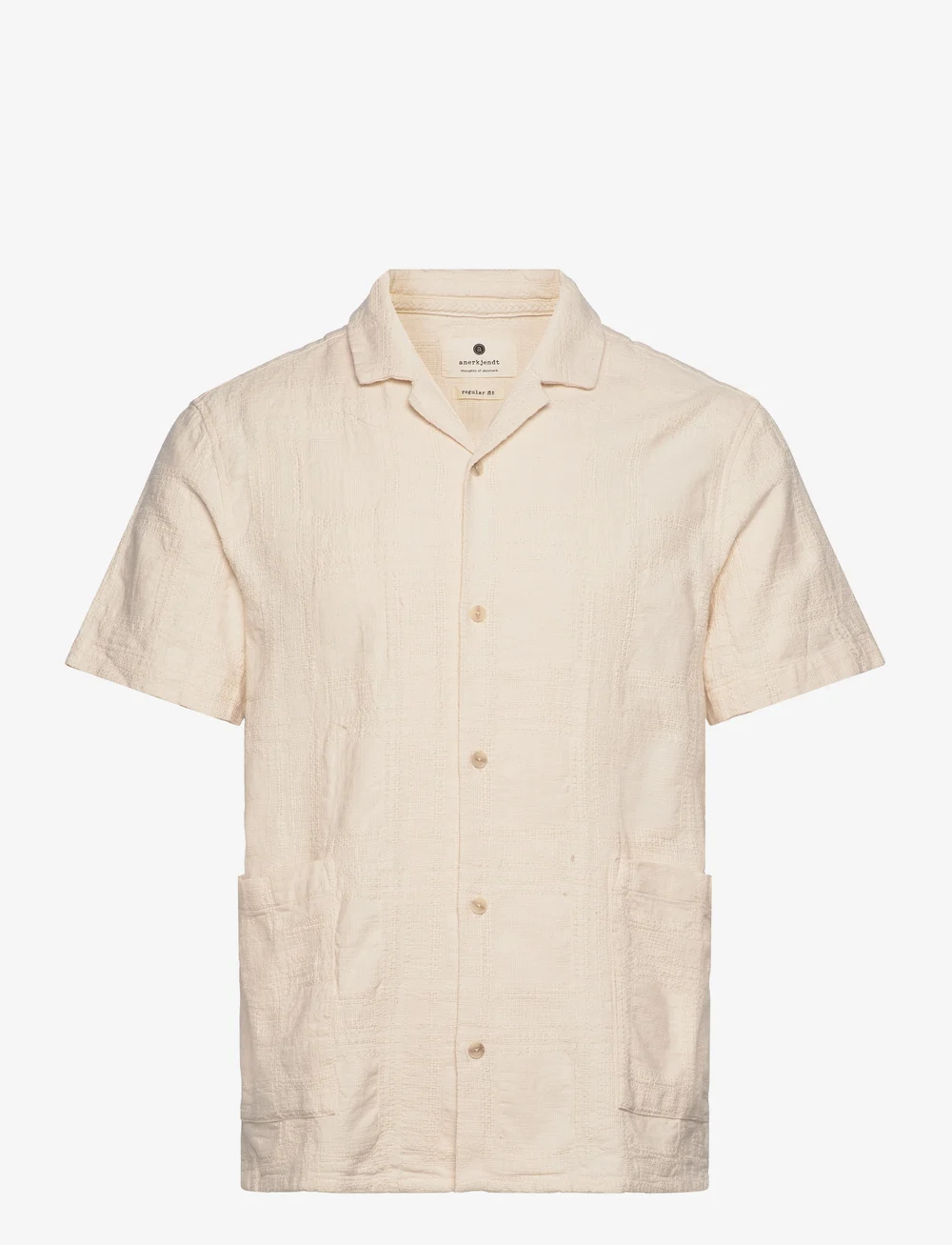 Anerkjendt - AKLEON CHECK PATTERN SS SHIRT - kurzarmhemden - tofu - 0