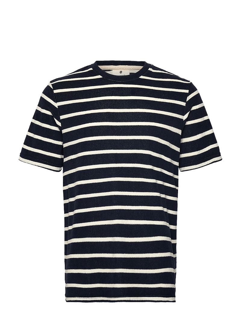 Anerkjendt - AKKIKKI FROTTE STRIPE TEE - kortærmede t-shirts - sky captain - 0