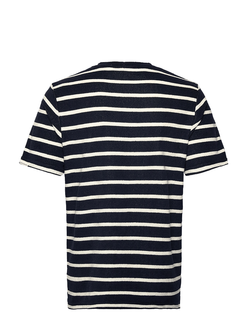 Anerkjendt - AKKIKKI FROTTE STRIPE TEE - kortærmede t-shirts - sky captain - 1