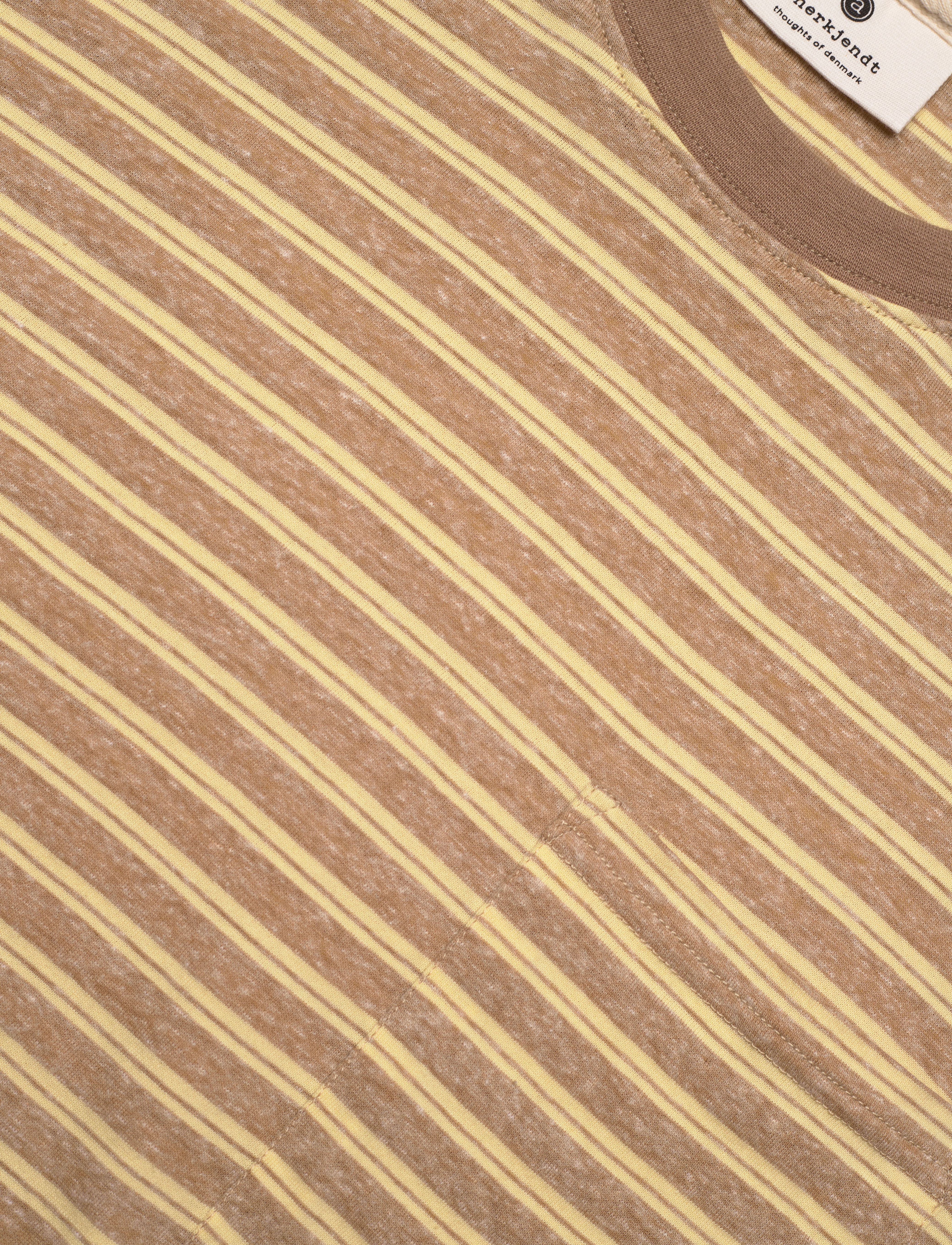 Anerkjendt - AKKIKKI COT/LINEN STRIPE TEE - incense - 2