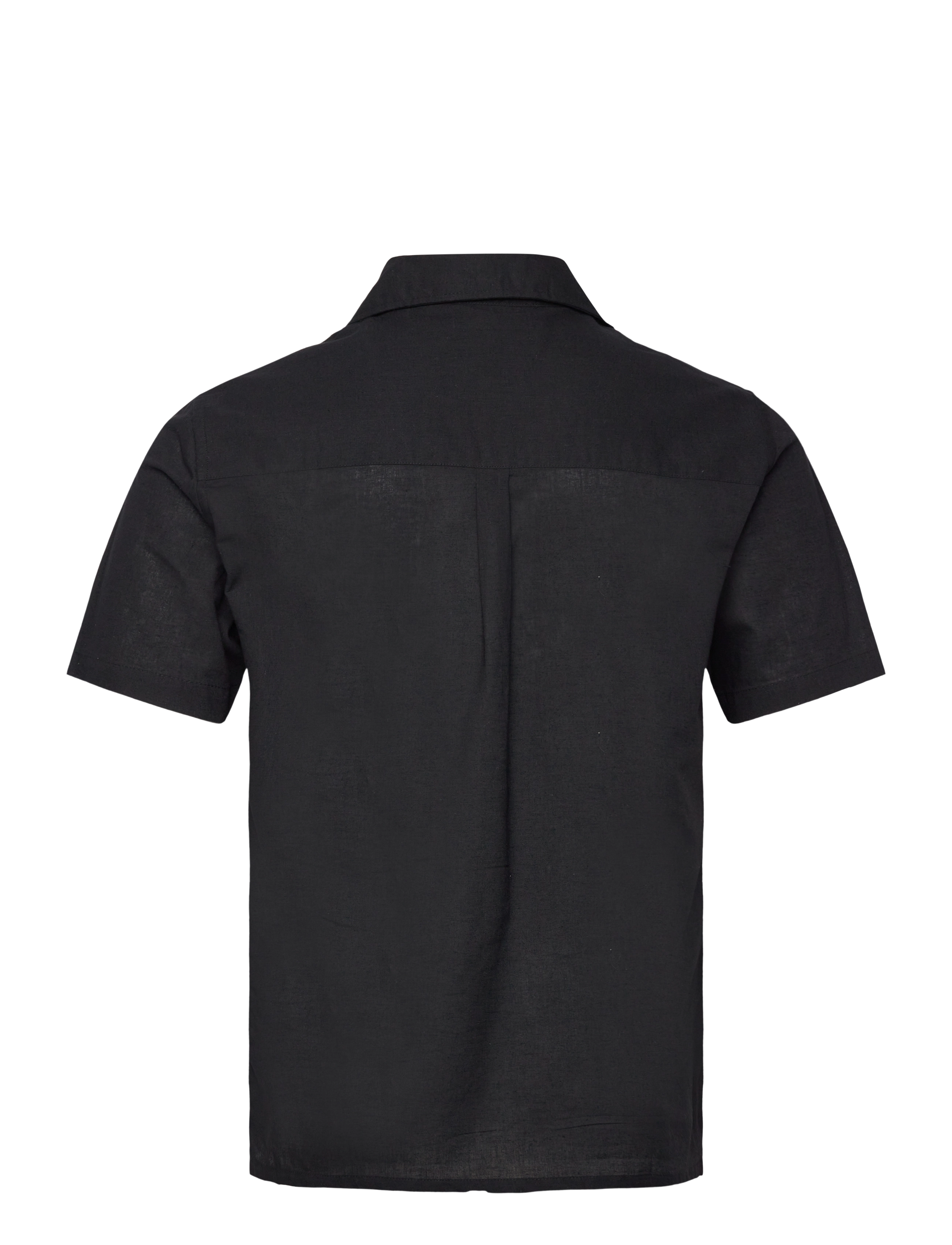 Anerkjendt - AKLEO S/S COT/LINEN SHIRT - hørskjorter - caviar - 1