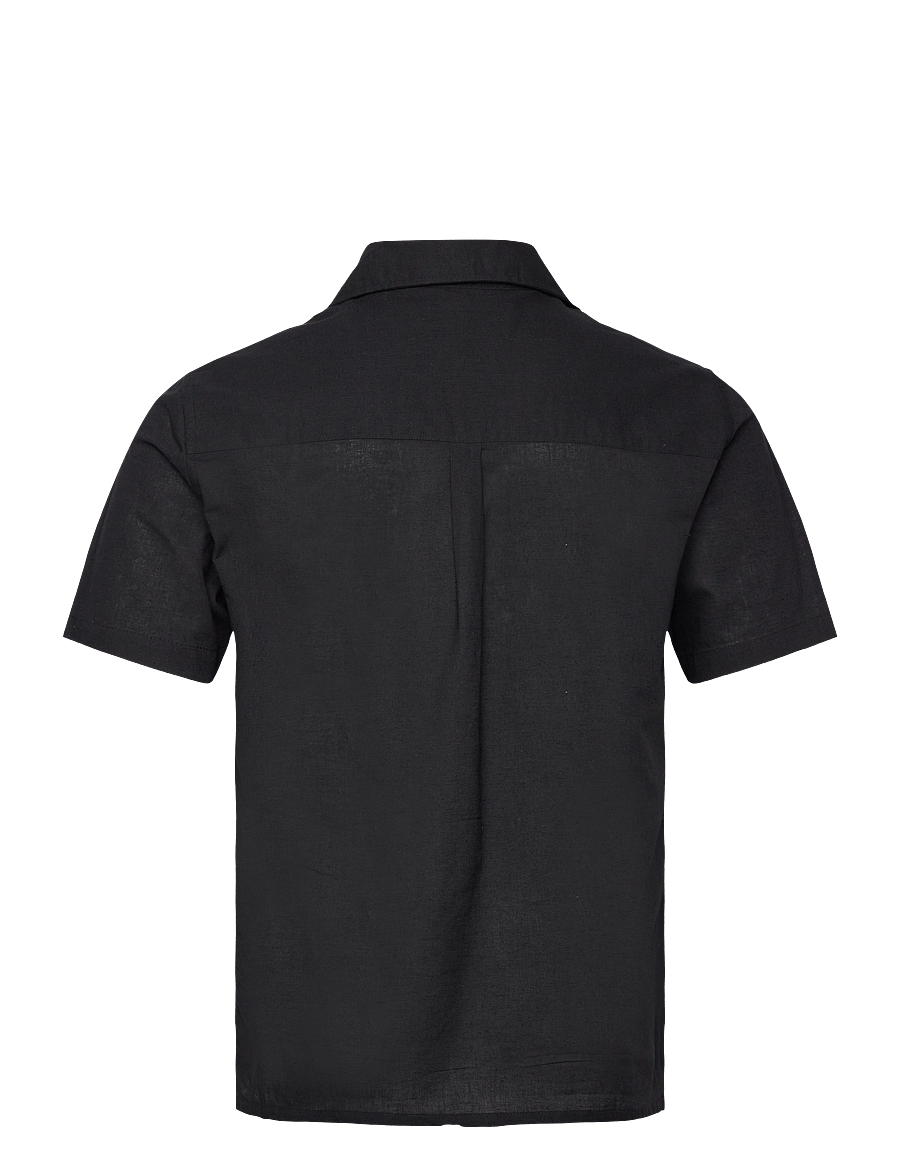 Anerkjendt - AKLEO S/S COT/LINEN SHIRT - leinenhemden - caviar - 1