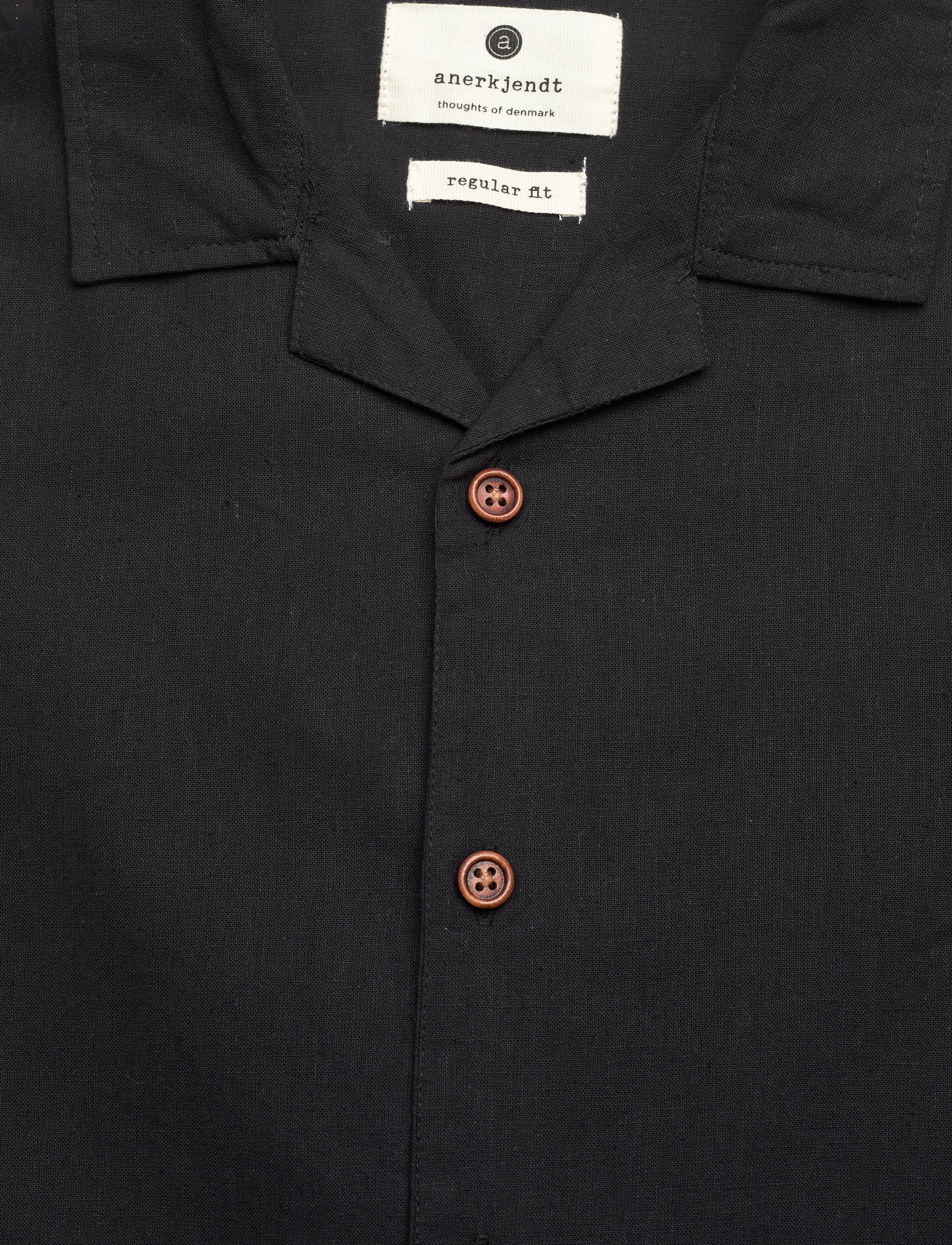 Anerkjendt - AKLEO S/S COT/LINEN SHIRT - hørskjorter - caviar - 2