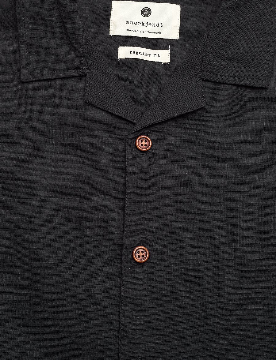 Anerkjendt - AKLEO S/S COT/LINEN SHIRT - leinenhemden - caviar - 2