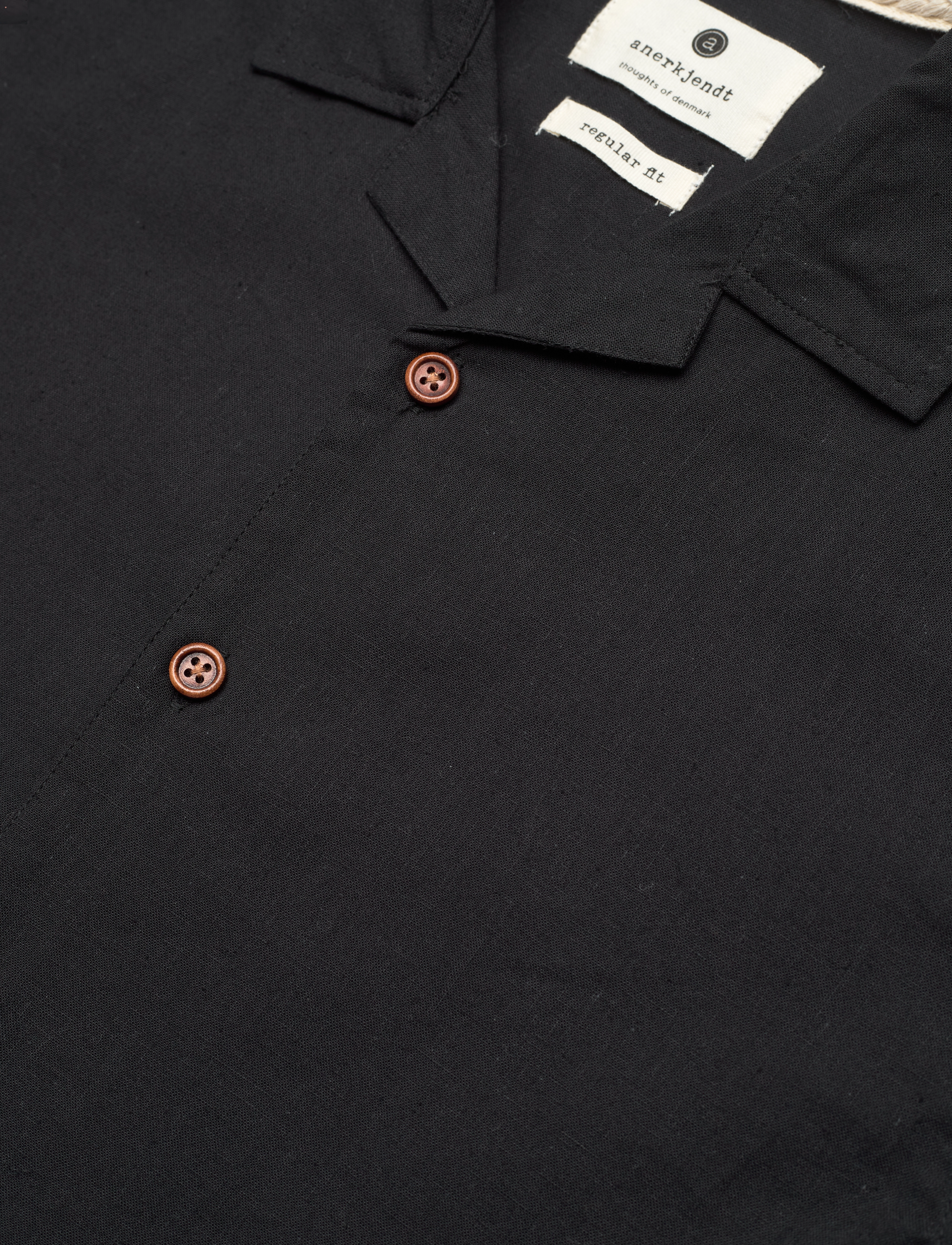 Anerkjendt - AKLEO S/S COT/LINEN SHIRT - hørskjorter - caviar - 3