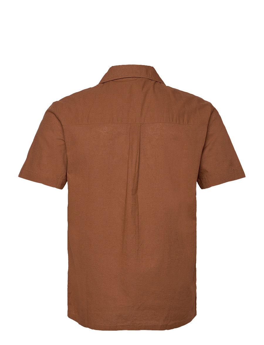Anerkjendt - AKLEO S/S COT/LINEN SHIRT - leinenhemden - chipmunk - 1