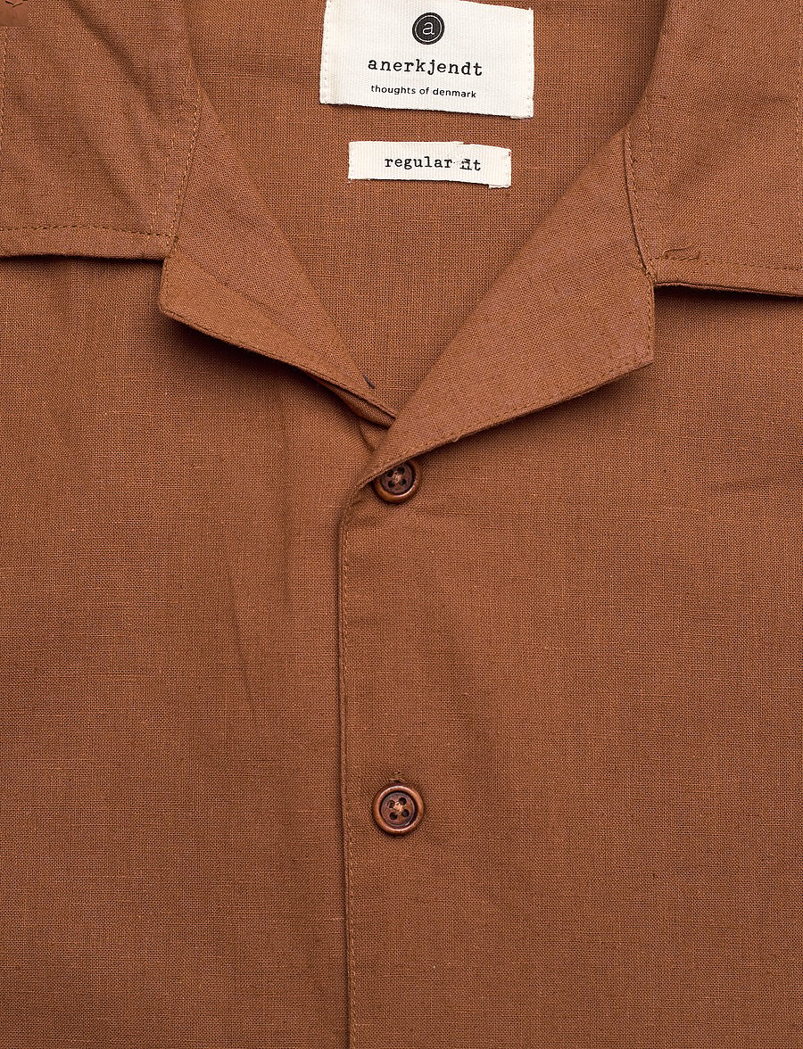 Anerkjendt - AKLEO S/S COT/LINEN SHIRT - leinenhemden - chipmunk - 2