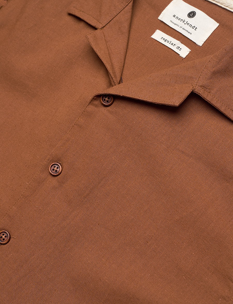 Anerkjendt - AKLEO S/S COT/LINEN SHIRT - leinenhemden - chipmunk - 3
