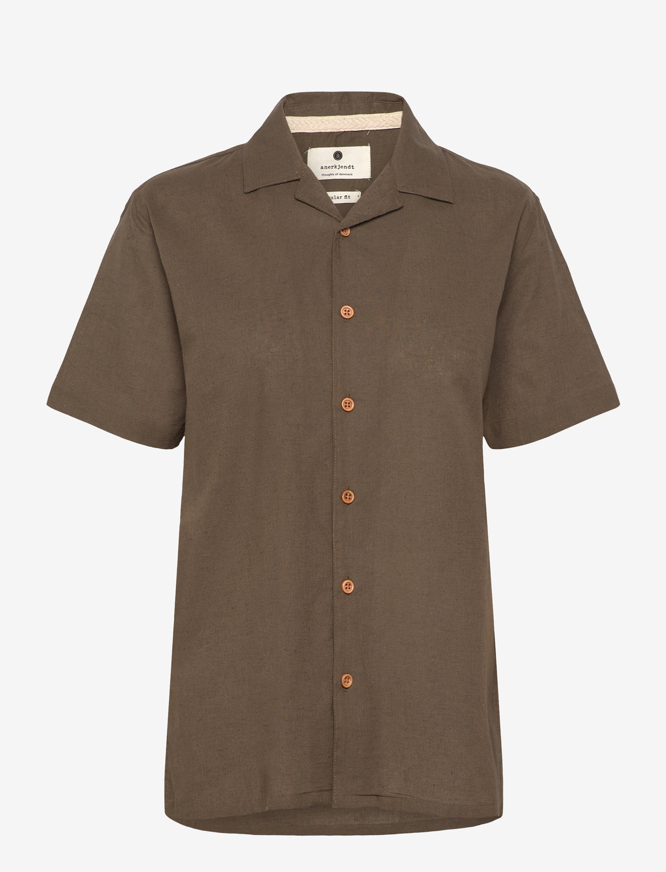 Anerkjendt - AKLEO S/S COT/LINEN SHIRT - leinenhemden - cub - 0