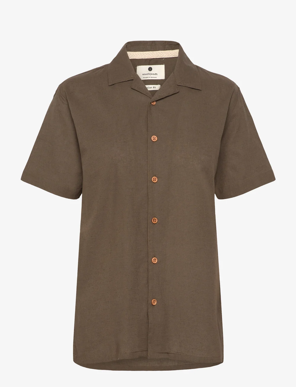 Anerkjendt - AKLEO S/S COT/LINEN SHIRT - hørskjorter - cub - 0