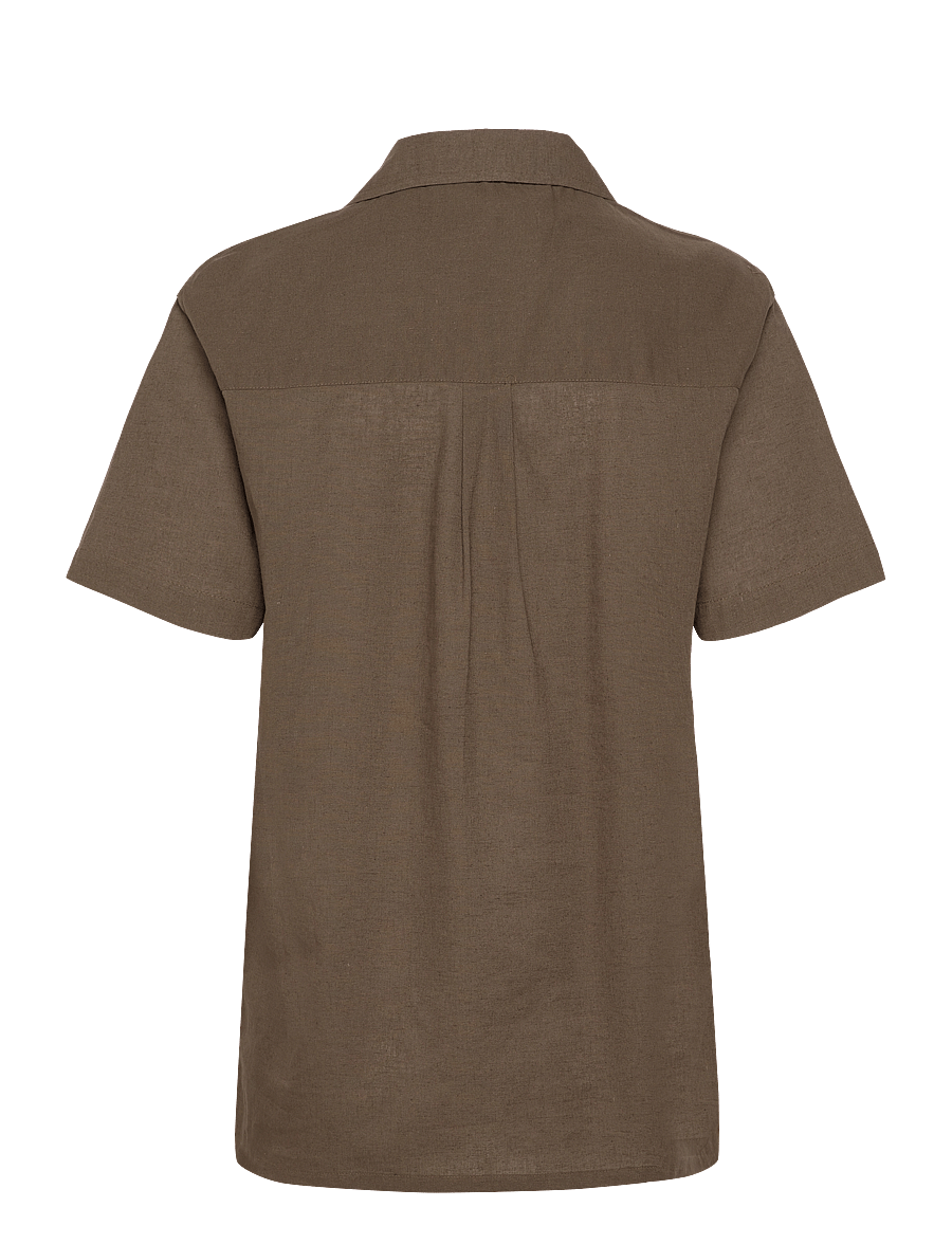 Anerkjendt - AKLEO S/S COT/LINEN SHIRT - linnen overhemden - cub - 1
