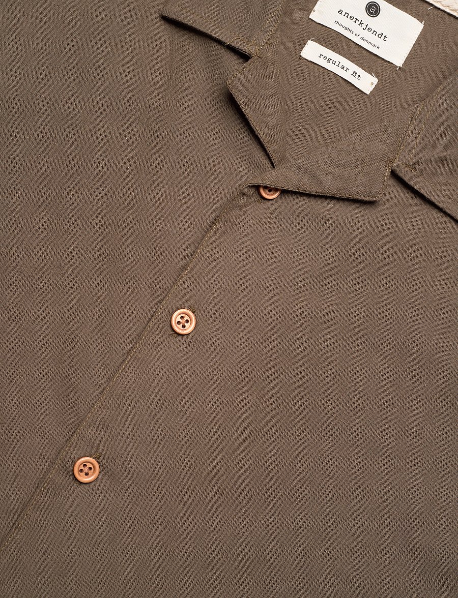 Anerkjendt - AKLEO S/S COT/LINEN SHIRT - linnen overhemden - cub - 2