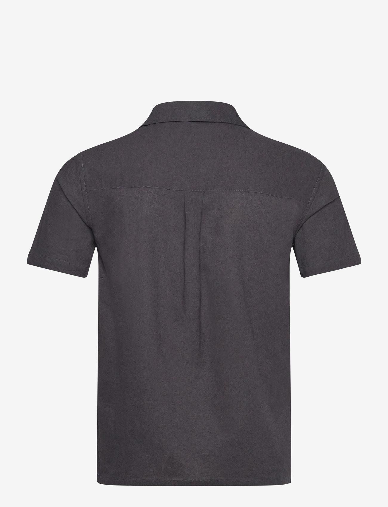 Anerkjendt - AKLEO S/S COT/LINEN SHIRT - linneskjortor - dark grey - 1