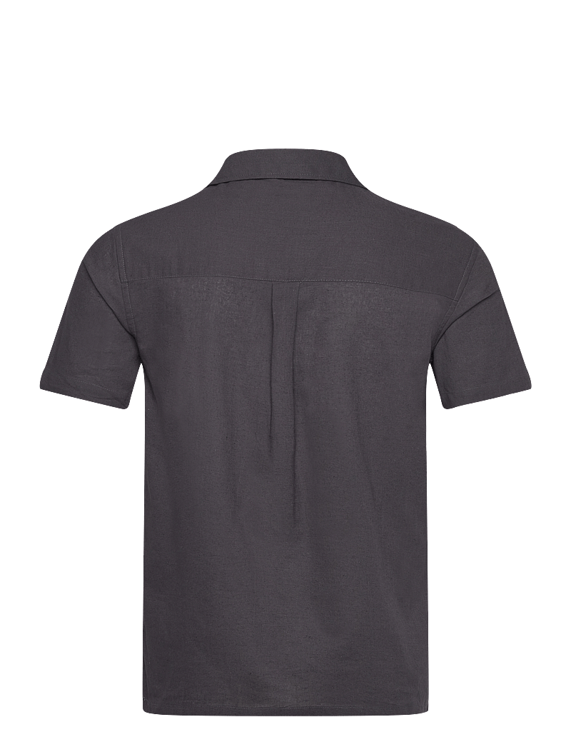 Anerkjendt - AKLEO S/S COT/LINEN SHIRT - linneskjortor - dark grey - 1