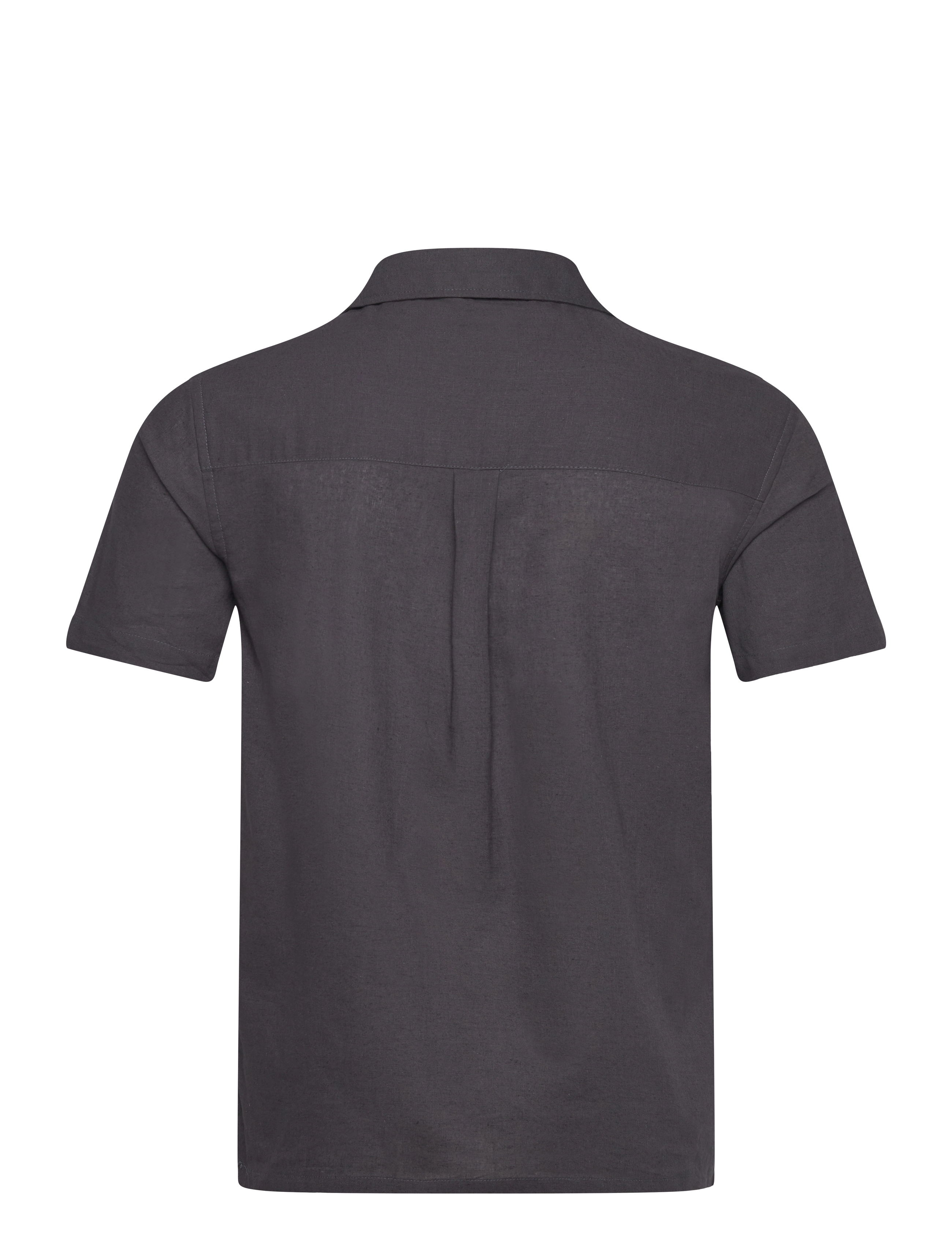 Anerkjendt - AKLEO S/S COT/LINEN SHIRT - hørskjorter - dark grey - 1