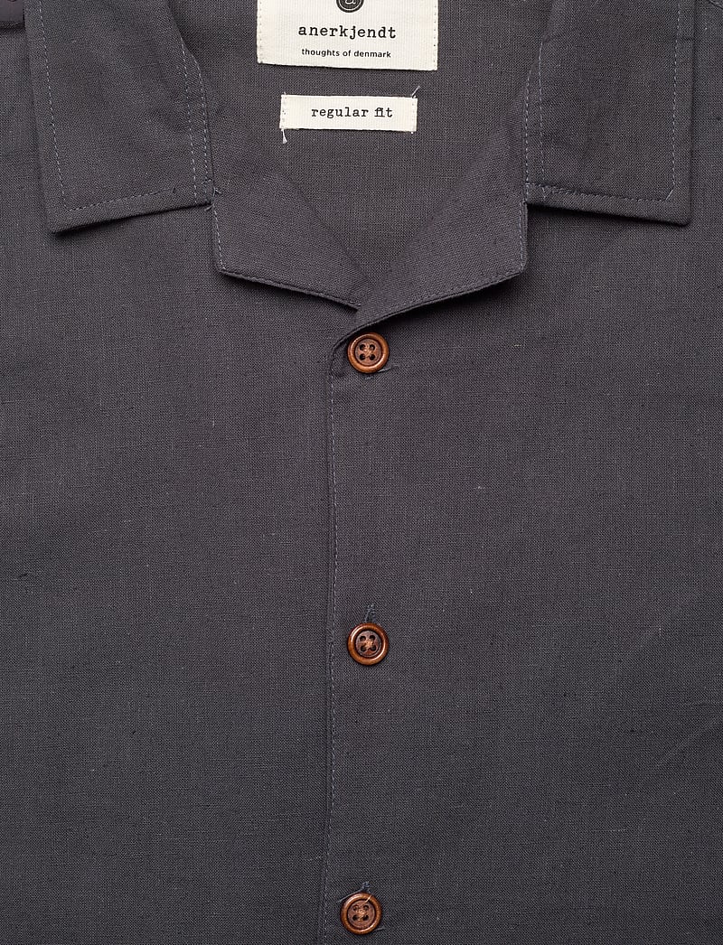 Anerkjendt - AKLEO S/S COT/LINEN SHIRT - linneskjortor - dark grey - 2