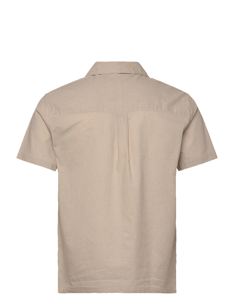 Anerkjendt - AKLEO S/S COT/LINEN SHIRT - hørskjorter - feather gray - 1