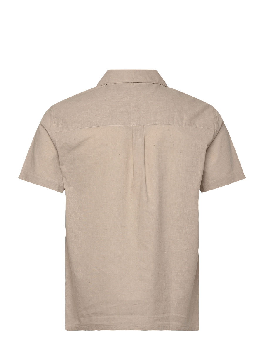 Anerkjendt - AKLEO S/S COT/LINEN SHIRT - pellavakauluspaidat - feather gray - 1