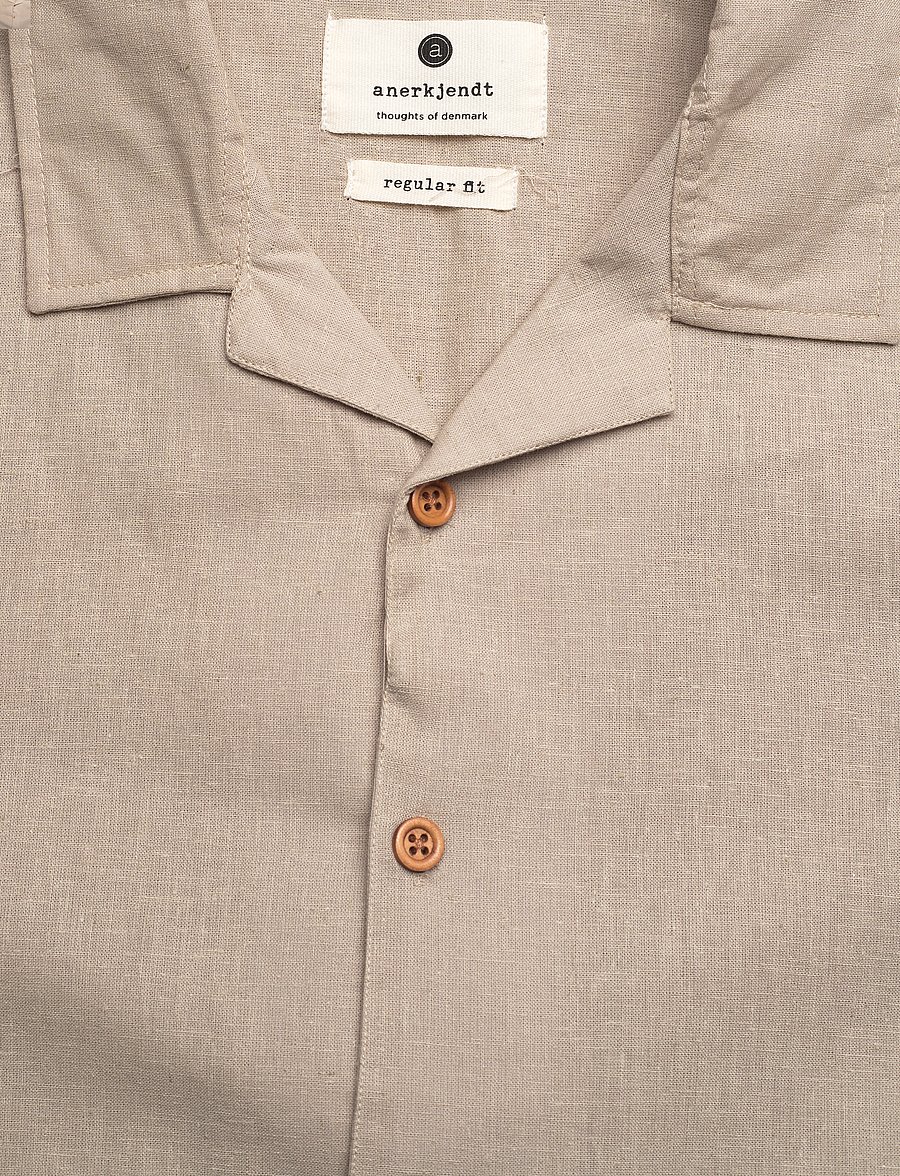 Anerkjendt - AKLEO S/S COT/LINEN SHIRT - pellavakauluspaidat - feather gray - 2
