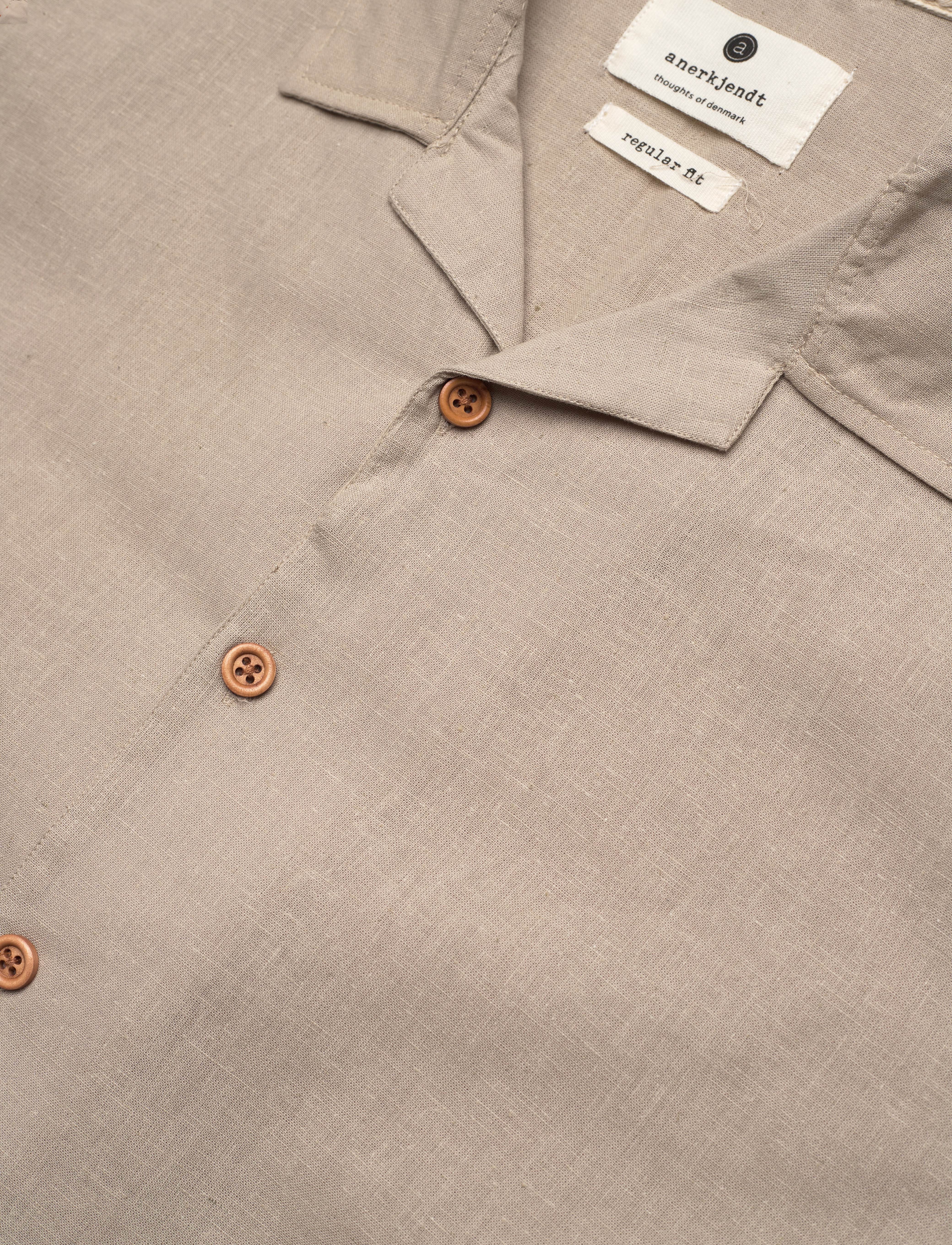 Anerkjendt - AKLEO S/S COT/LINEN SHIRT - pellavakauluspaidat - feather gray - 3