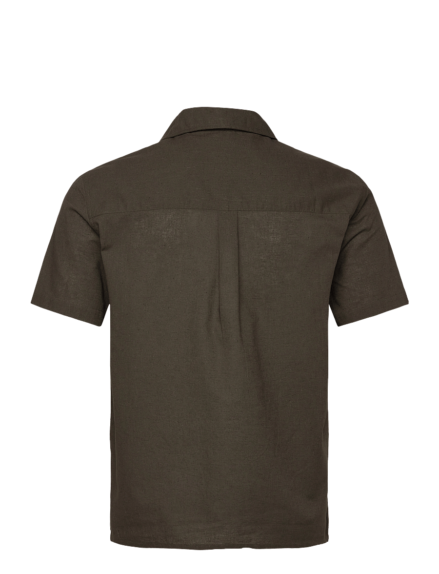 Anerkjendt - AKLEO S/S COT/LINEN SHIRT - leinenhemden - forest night - 1