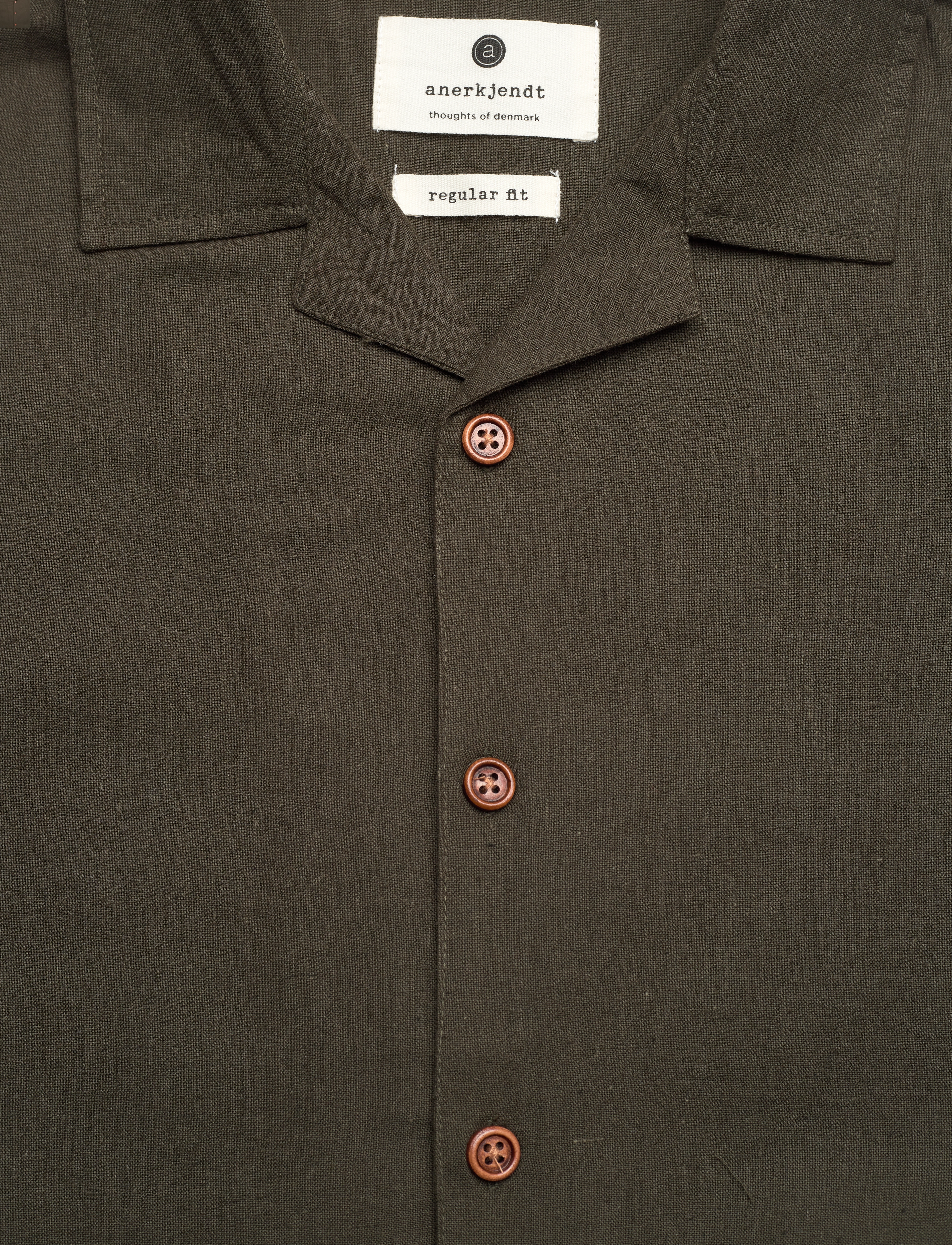 Anerkjendt - AKLEO S/S COT/LINEN SHIRT - leinenhemden - forest night - 2