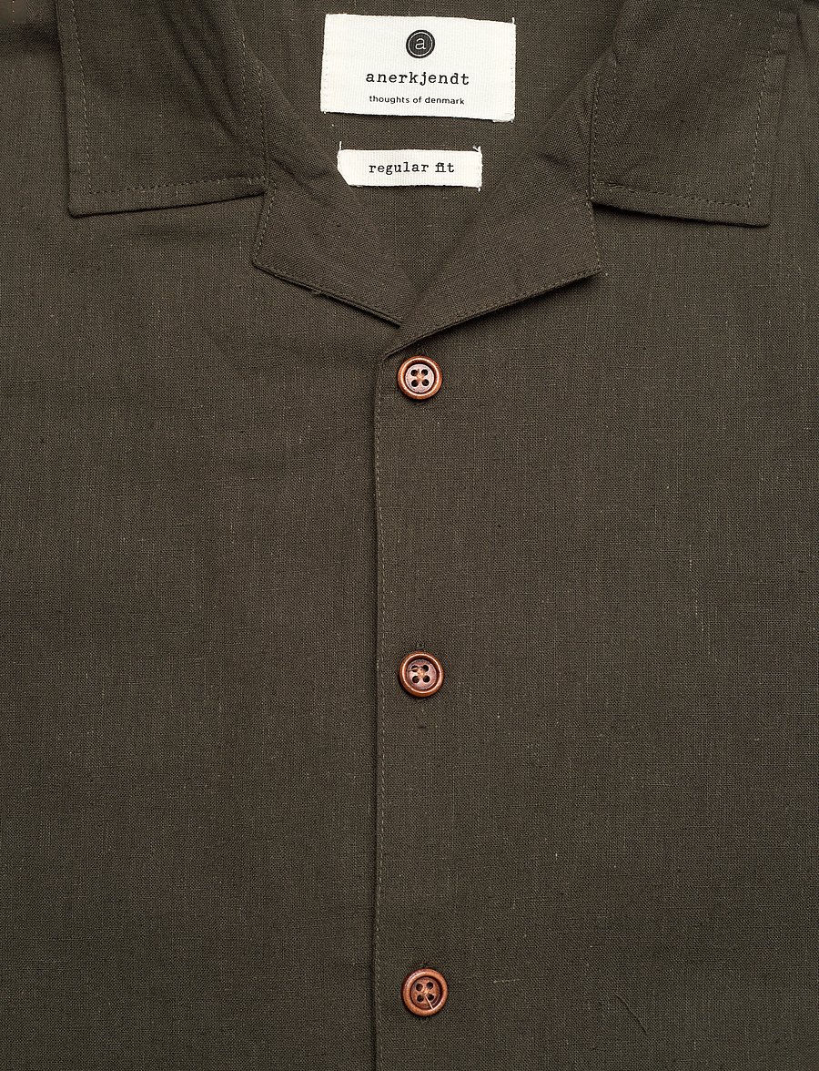 Anerkjendt - AKLEO S/S COT/LINEN SHIRT - leinenhemden - forest night - 2