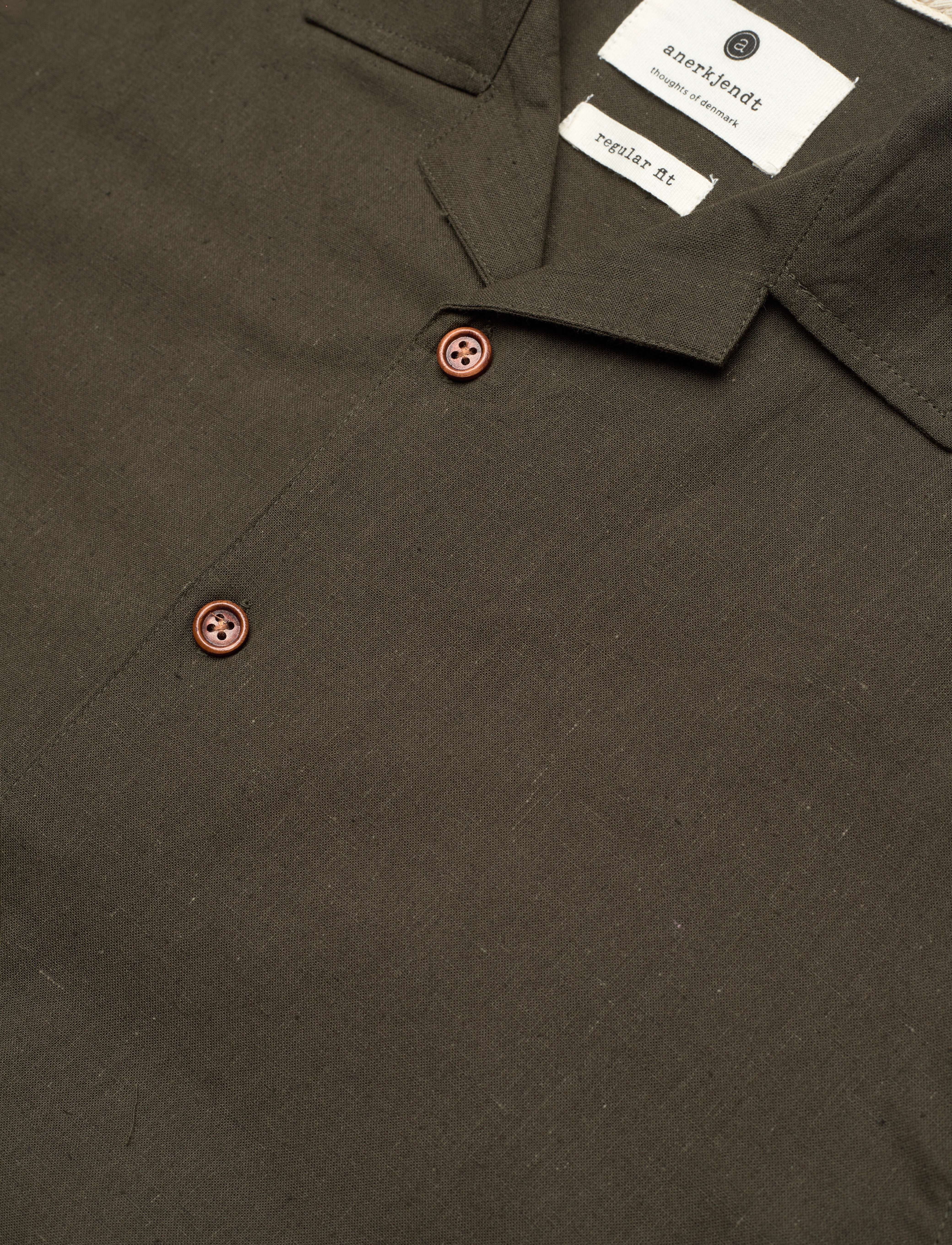 Anerkjendt - AKLEO S/S COT/LINEN SHIRT - leinenhemden - forest night - 3