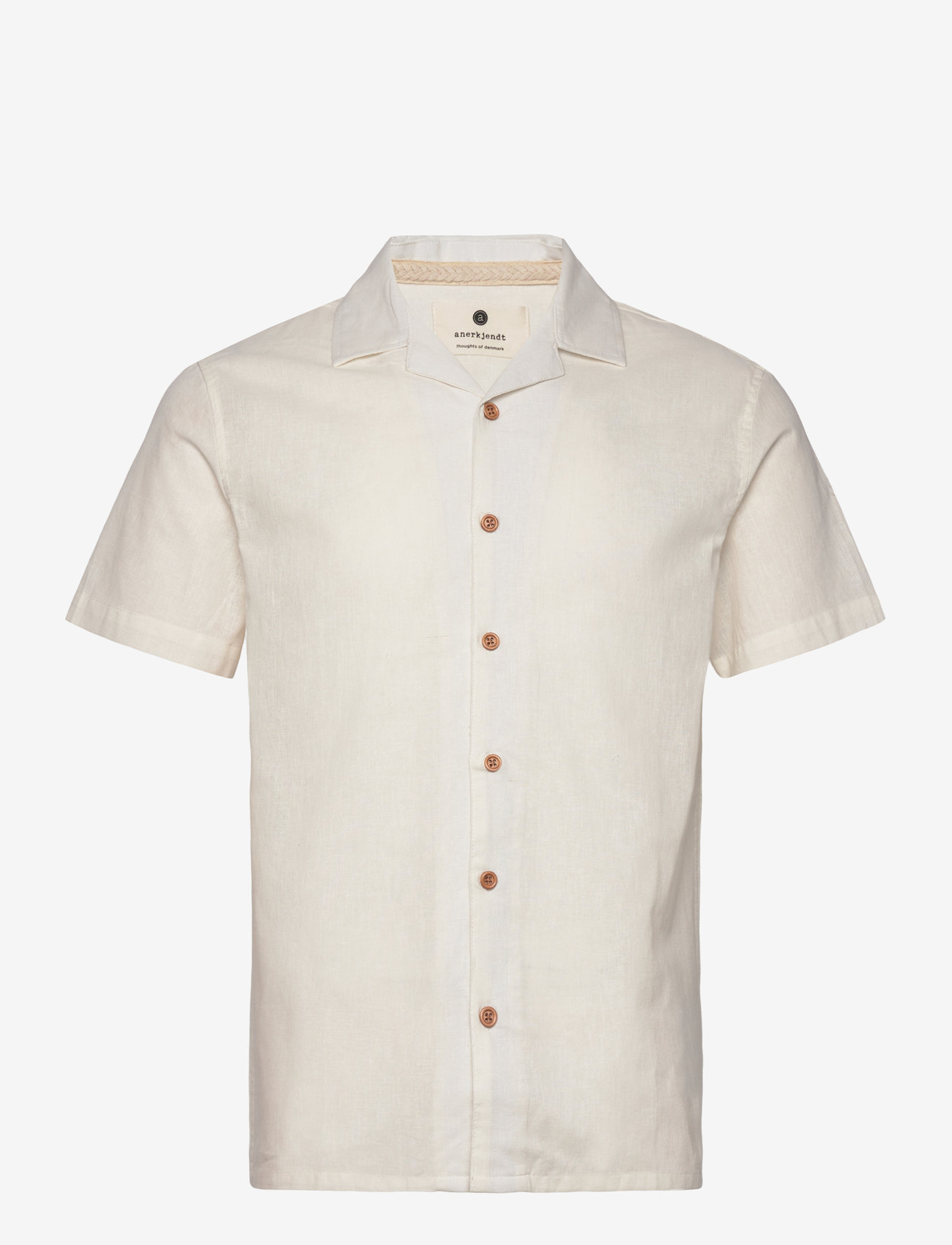 Anerkjendt - AKLEO S/S COT/LINEN SHIRT - linasest riidest särgid - tofu - 0