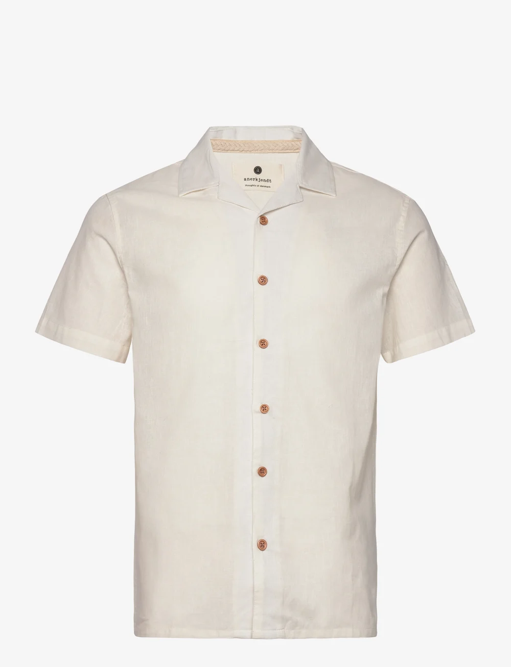 Anerkjendt - AKLEO S/S COT/LINEN SHIRT - hörskyrtur - tofu - 0