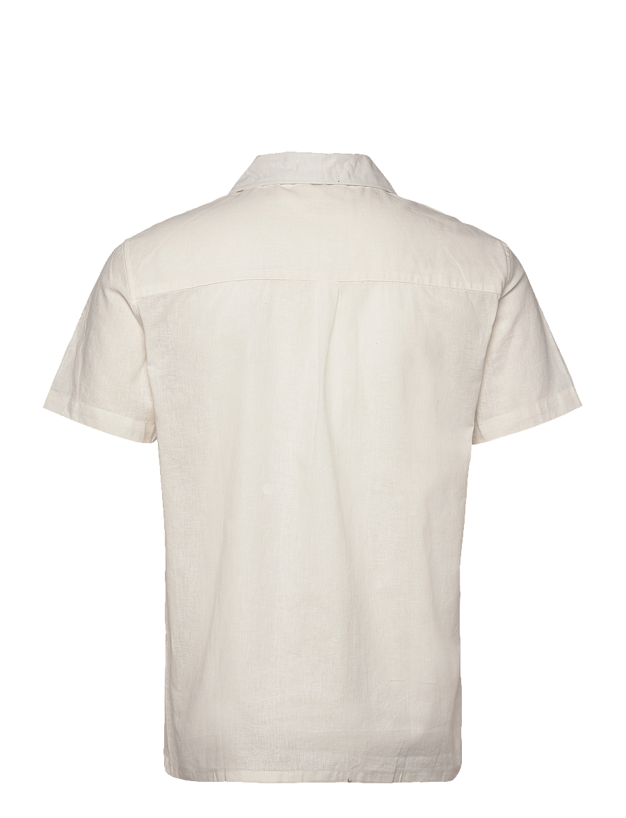 Anerkjendt - AKLEO S/S COT/LINEN SHIRT - leinenhemden - tofu - 1