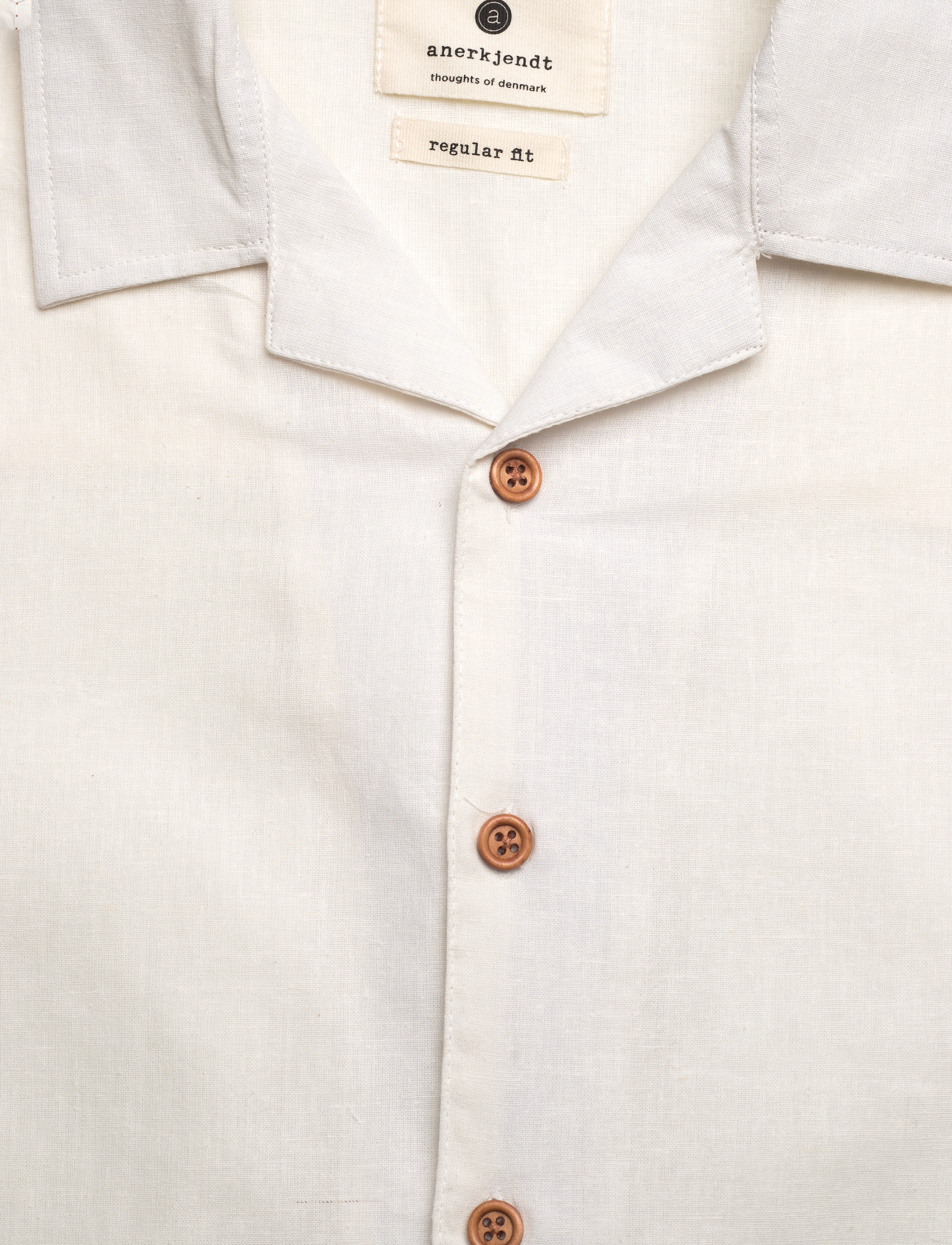 Anerkjendt - AKLEO S/S COT/LINEN SHIRT - leinenhemden - tofu - 2