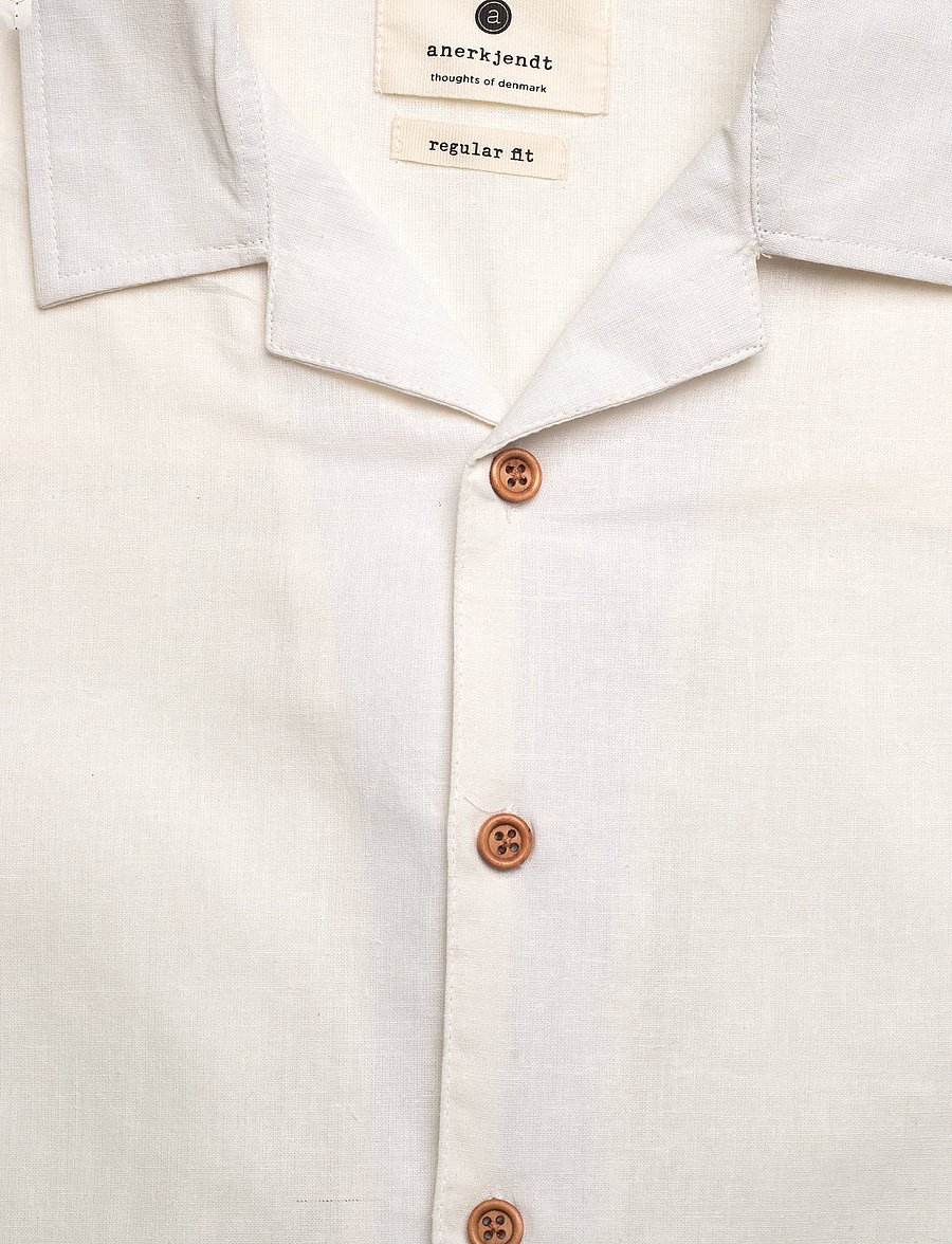Anerkjendt - AKLEO S/S COT/LINEN SHIRT - leinenhemden - tofu - 2