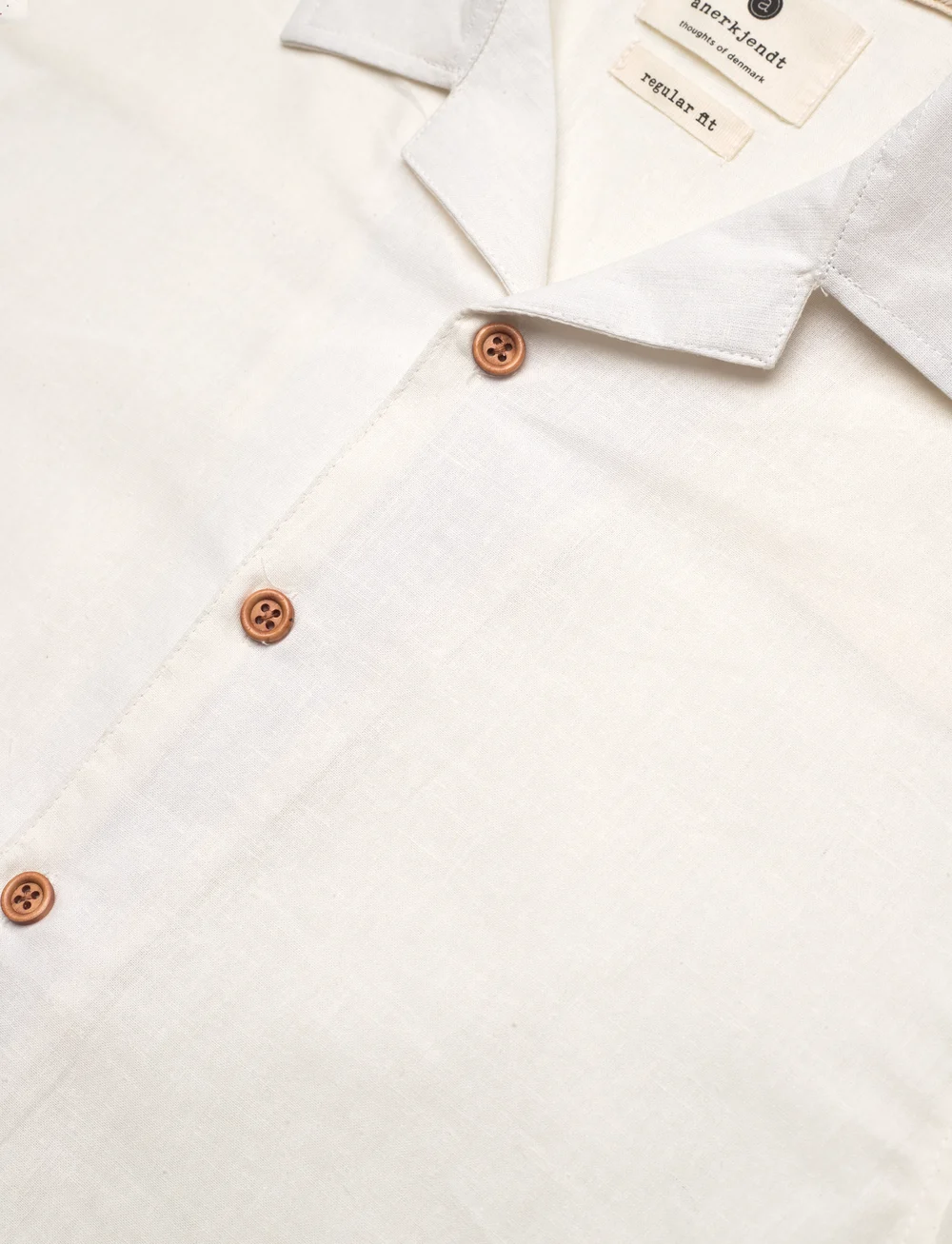 Anerkjendt - AKLEO S/S COT/LINEN SHIRT - hörskyrtur - tofu - 3