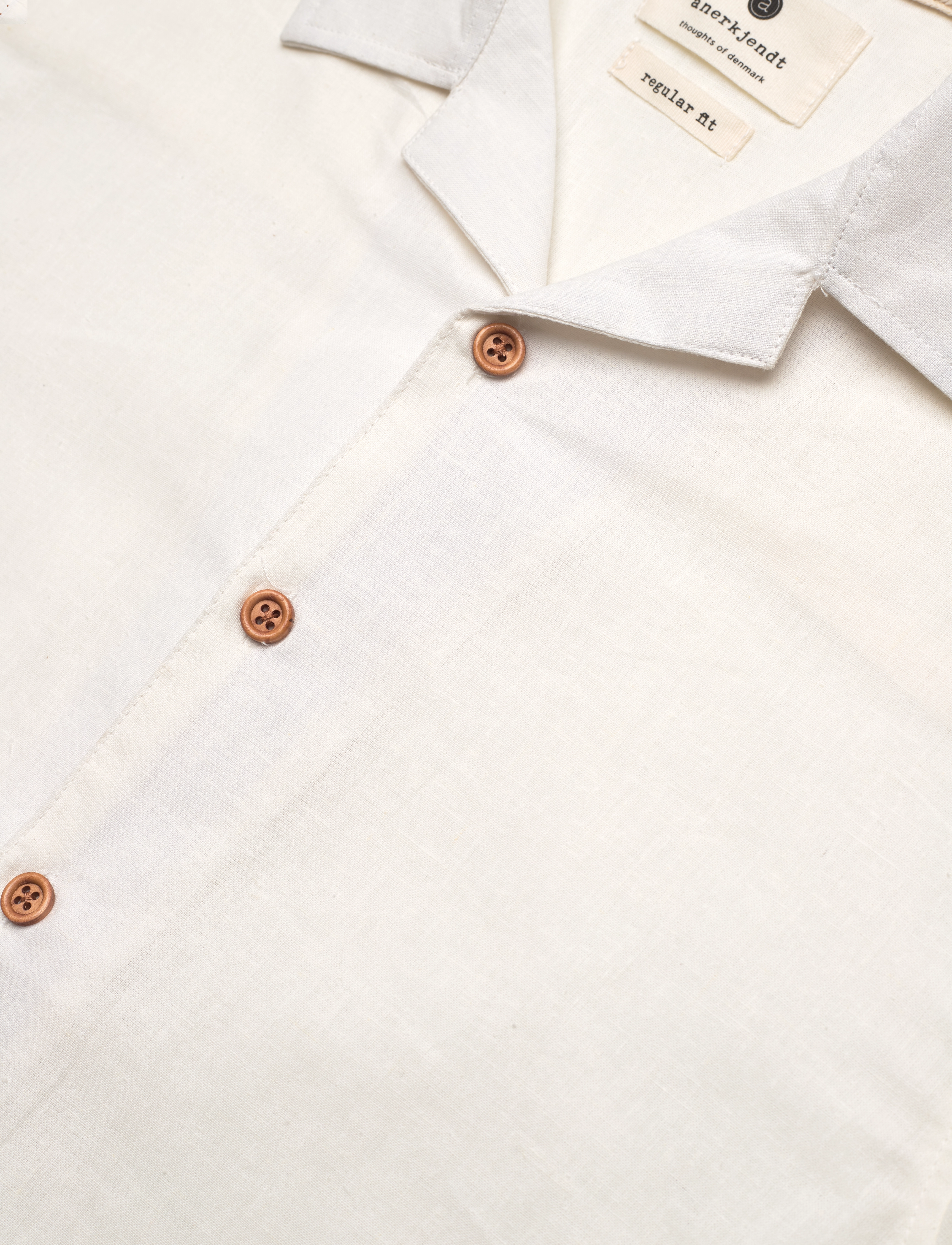 Anerkjendt - AKLEO S/S COT/LINEN SHIRT - leinenhemden - tofu - 3