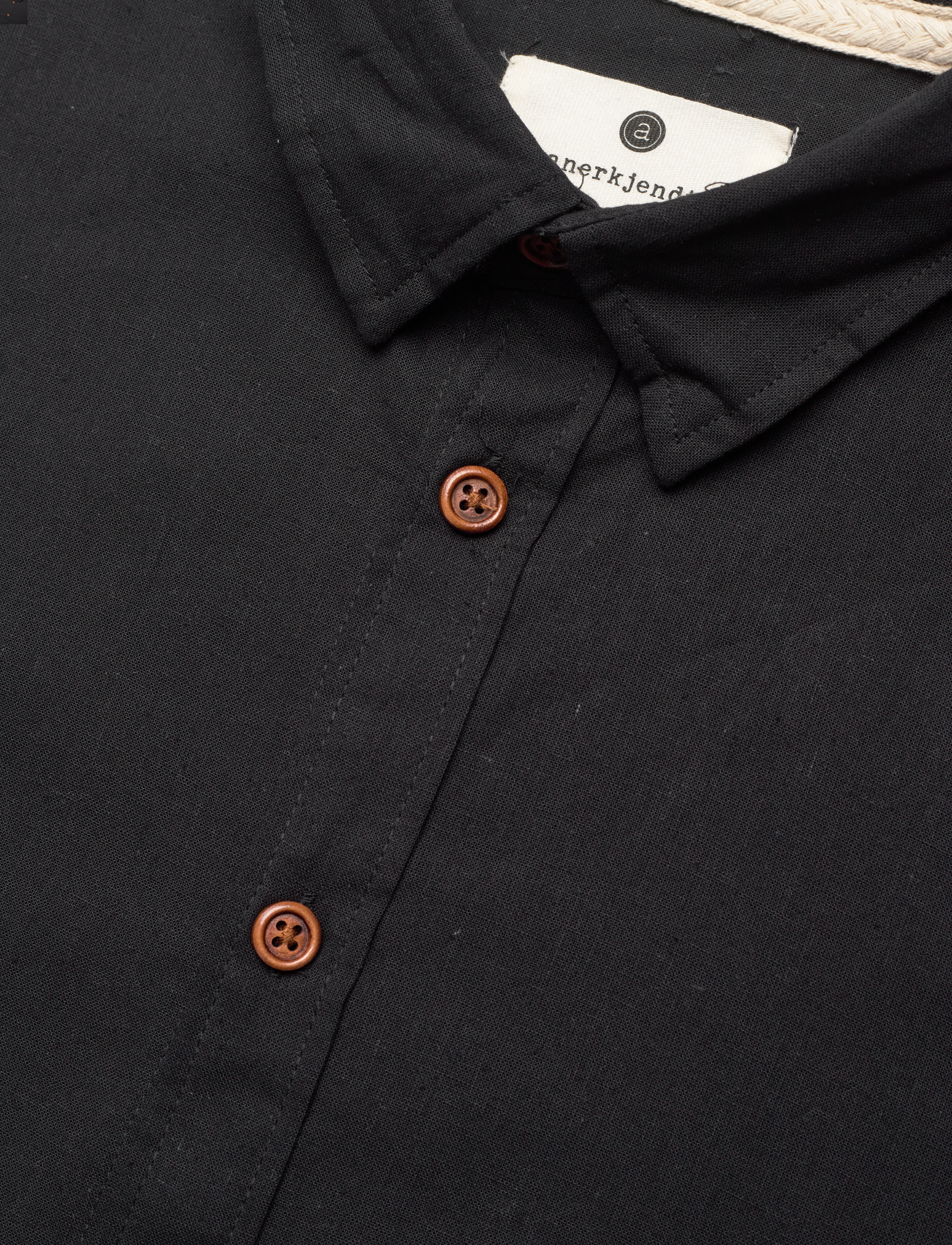 Anerkjendt - AKLEIF L/S COT/LINEN SHIRT - caviar - 3