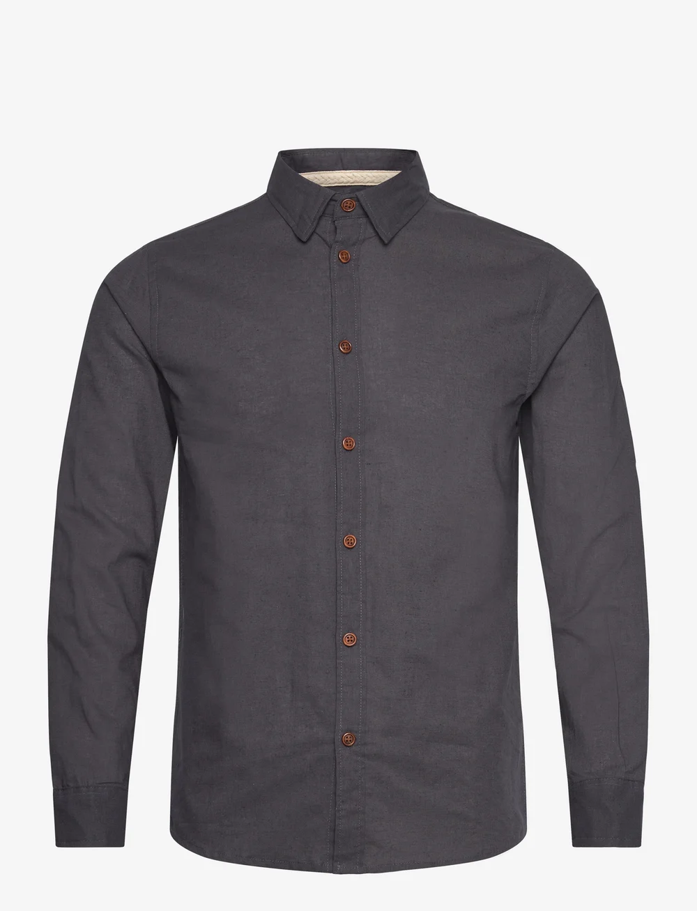 Anerkjendt - AKLEIF L/S COT/LINEN SHIRT - hørskjorter - dark grey - 0