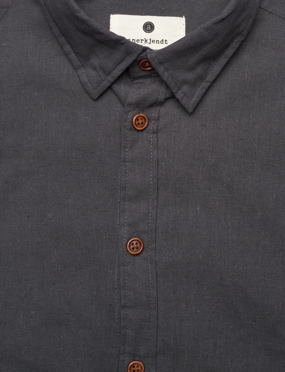 Anerkjendt - AKLEIF L/S COT/LINEN SHIRT - hørskjorter - dark grey - 2