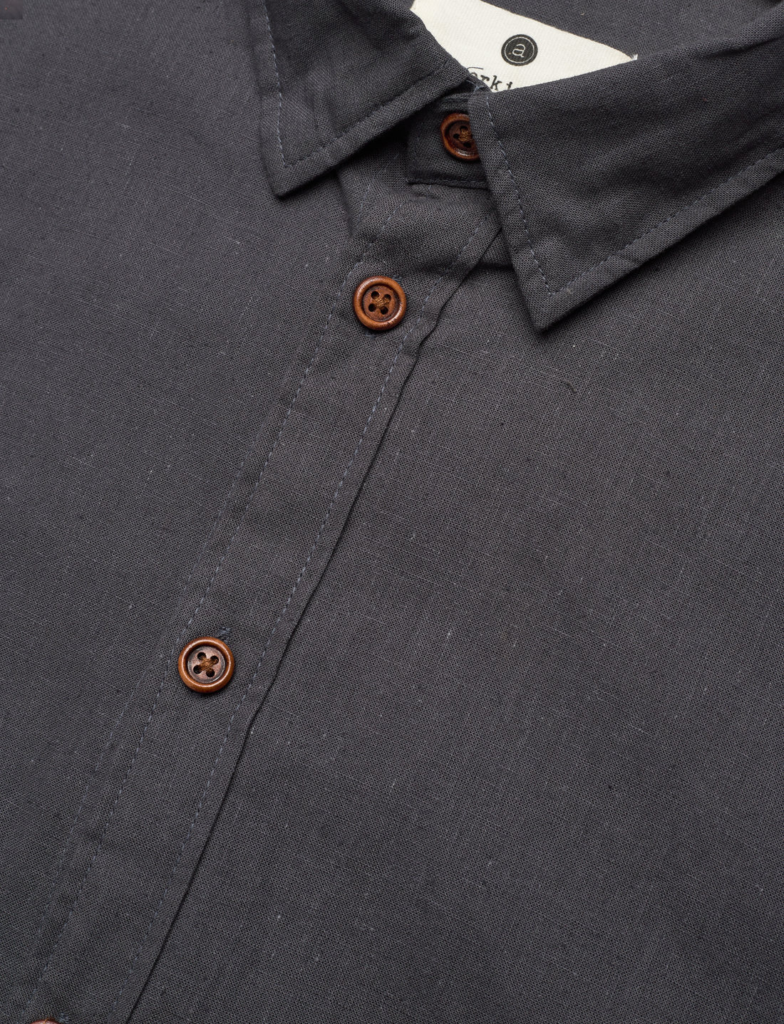 Anerkjendt - AKLEIF L/S COT/LINEN SHIRT - hørskjorter - dark grey - 3