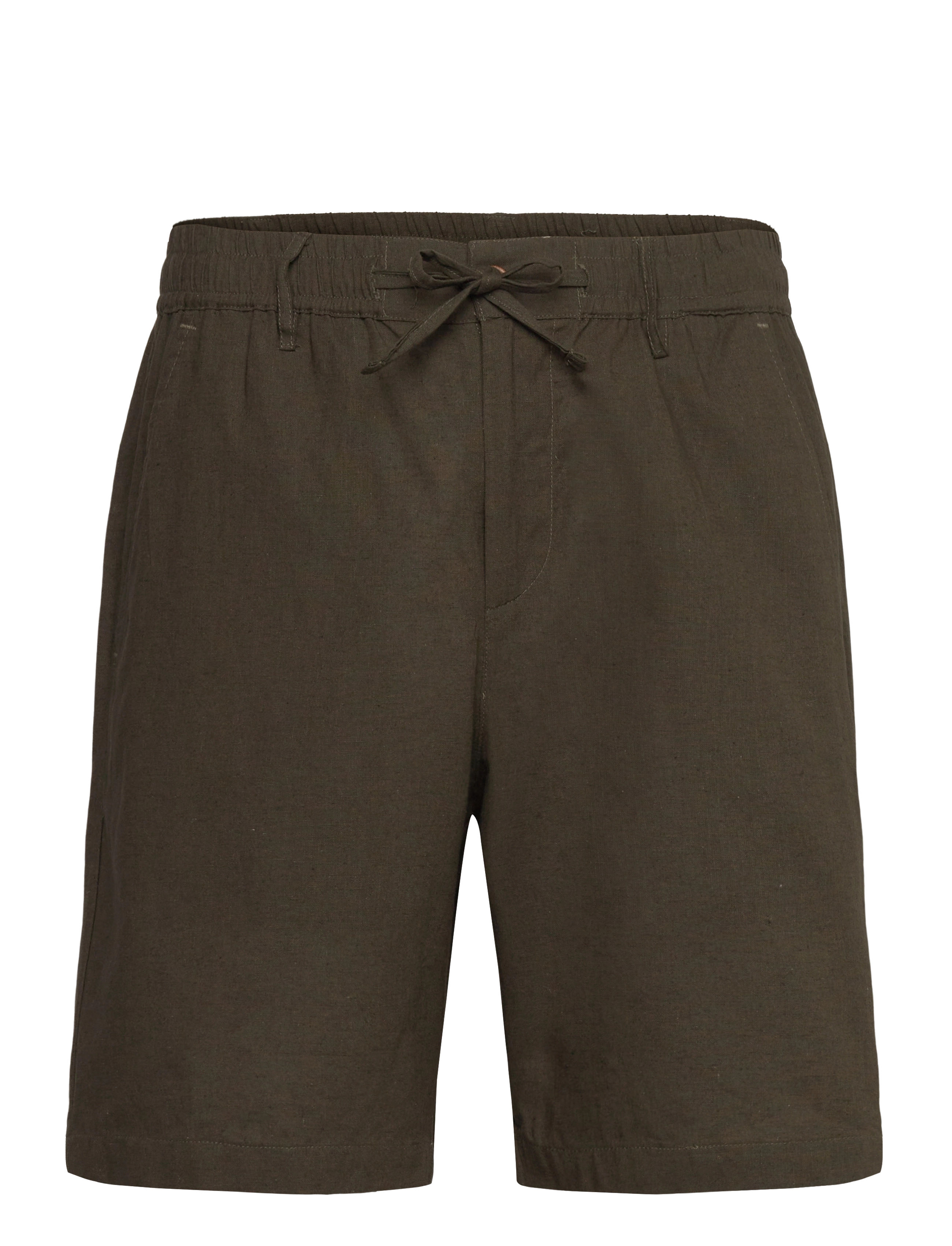 Anerkjendt Aklt James Cot/Linen Ela Shorts, S, Khakigrün - Linen Männerswear