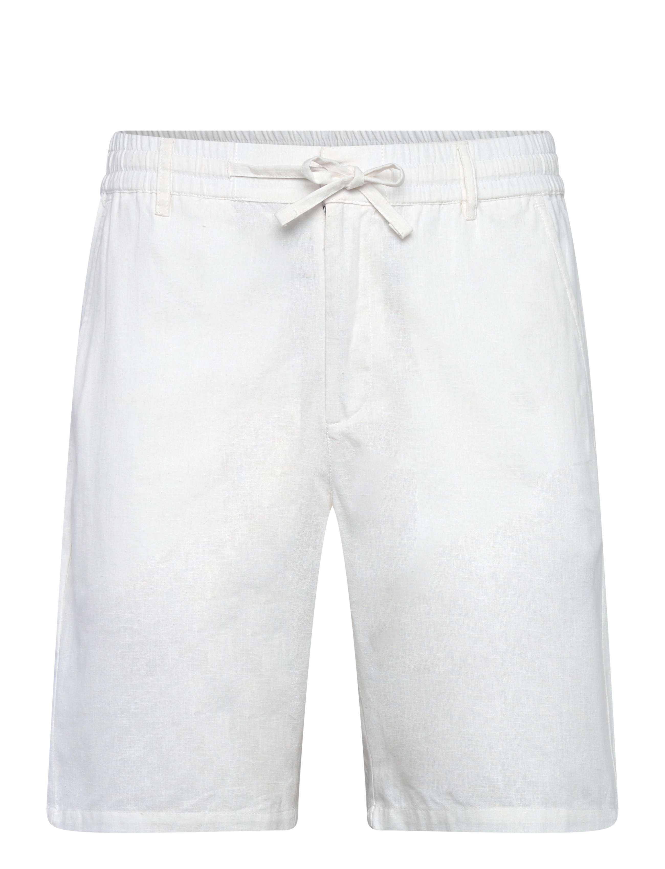 Anerkjendt Aklt James Cot/Linen Ela Shorts, L, Weiß - Linen Männerswear
