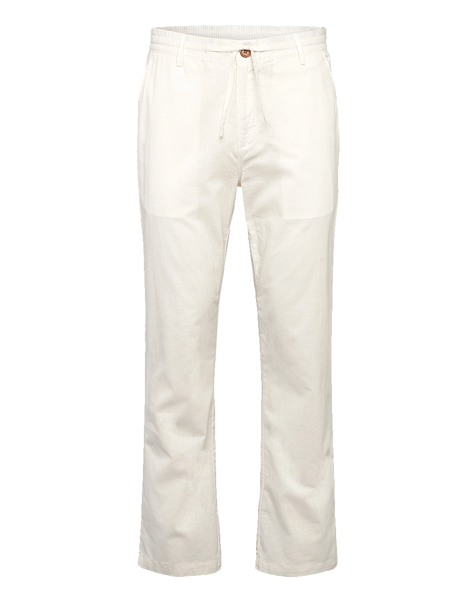 Anerkjendt - AKJAN COT/LINEN ELA PANTS - linen trousers - tofu - 0