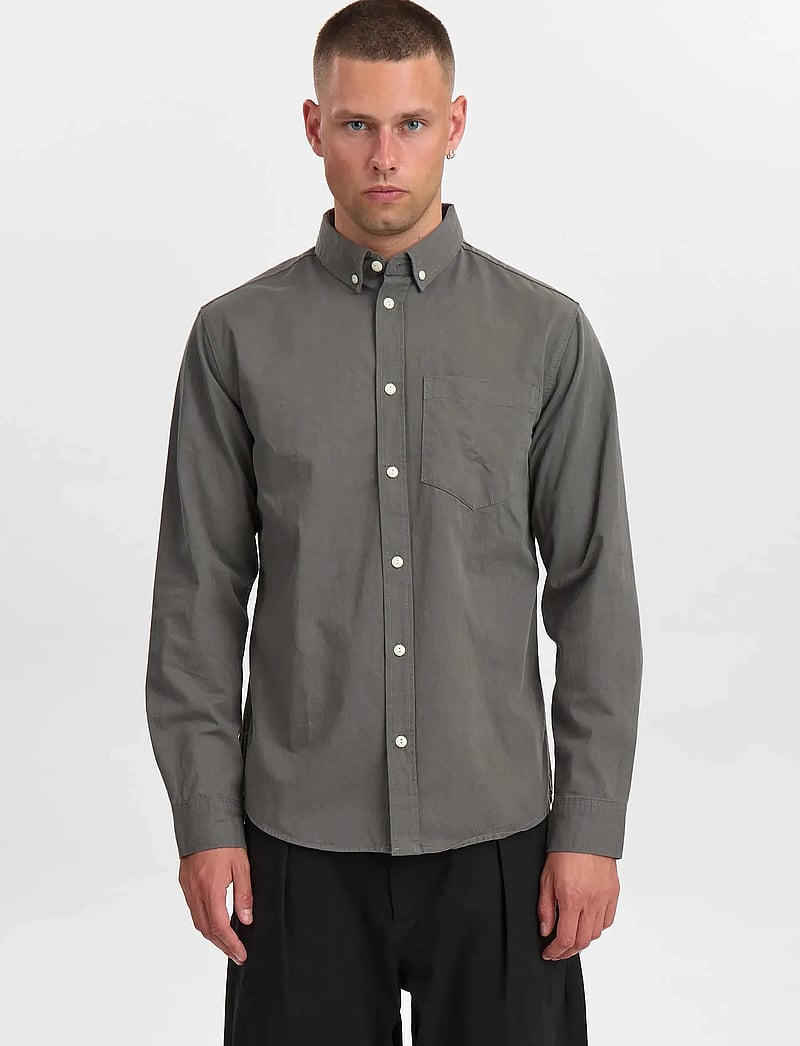 Anerkjendt - AKTHESHIRT L/S TWILL SHIRT - casual skjorter - granite gray - 0