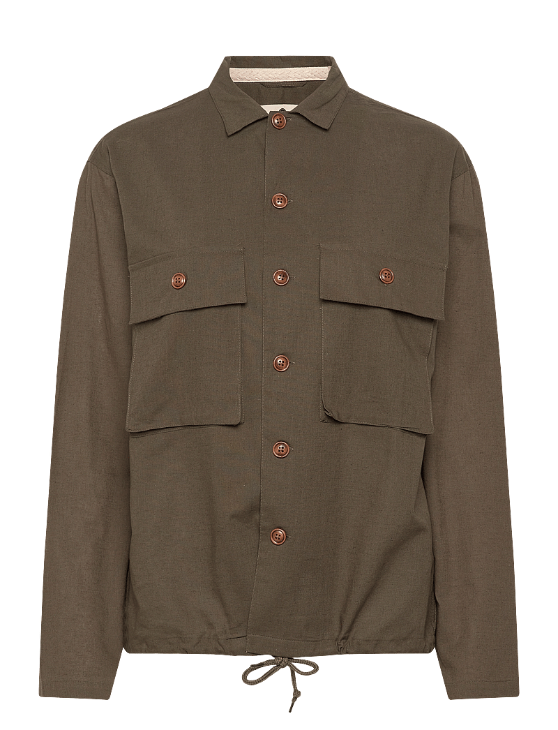 Anerkjendt - AKOTTO COT/LINEN OVERSHIRT - kollektionen - cub - 0