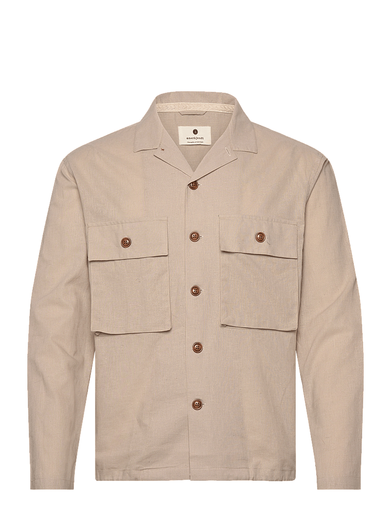 Anerkjendt - AKOTTO COT/LINEN OVERSHIRT - kollektsioonid - feather gray - 0