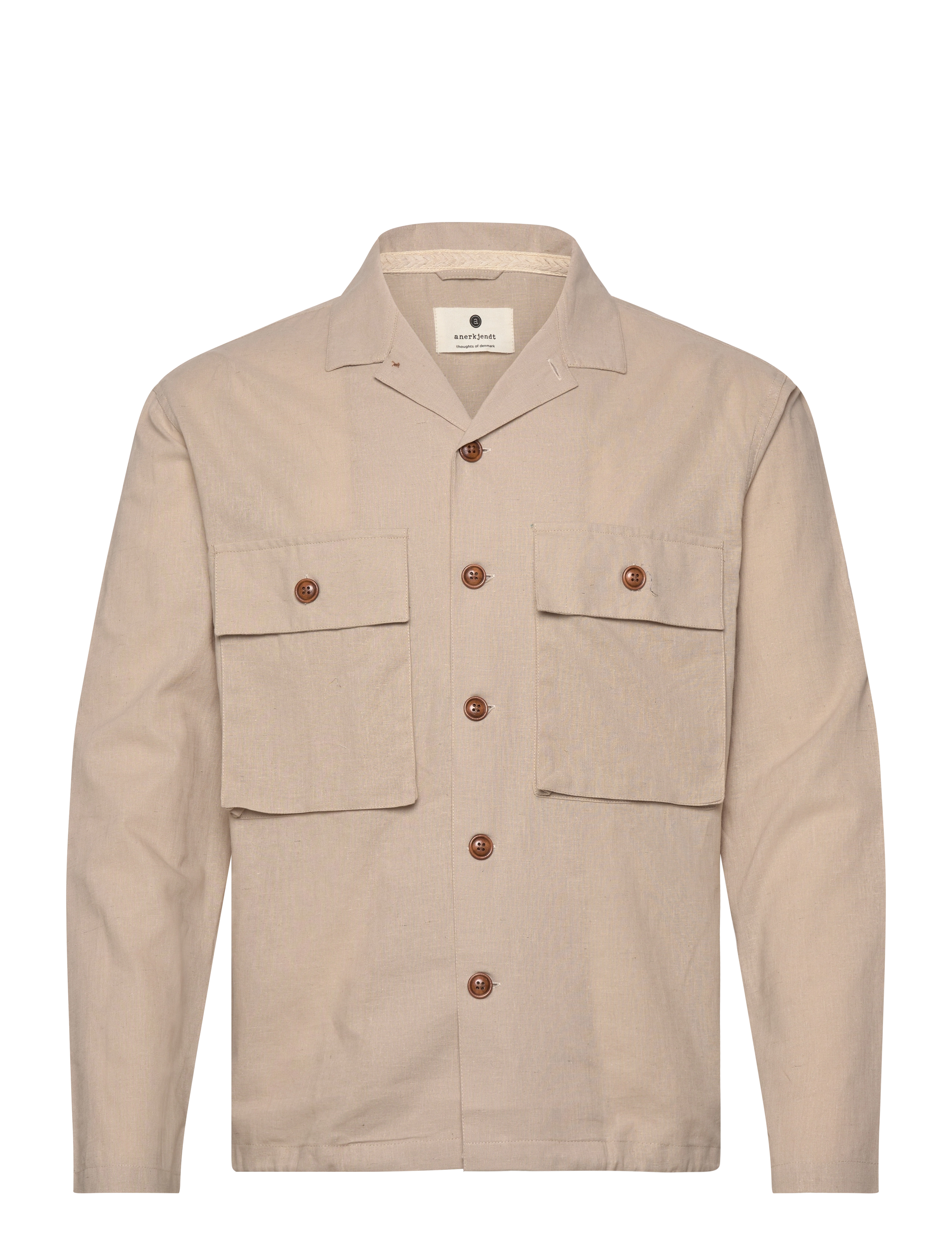 Anerkjendt AKOTTO COT/LINEN OVERSHIRT - Overshirts - FEATHER GRAY / beige