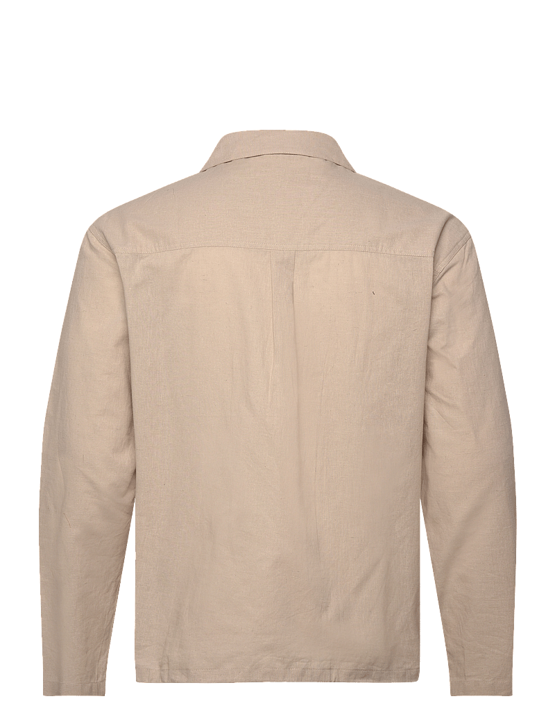 Anerkjendt - AKOTTO COT/LINEN OVERSHIRT - kollektsioonid - feather gray - 1