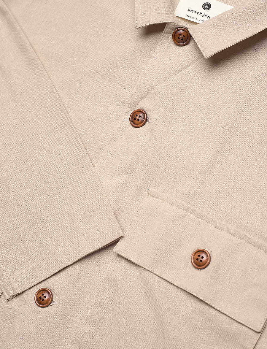 Anerkjendt - AKOTTO COT/LINEN OVERSHIRT - feriefavoritter - feather gray - 2