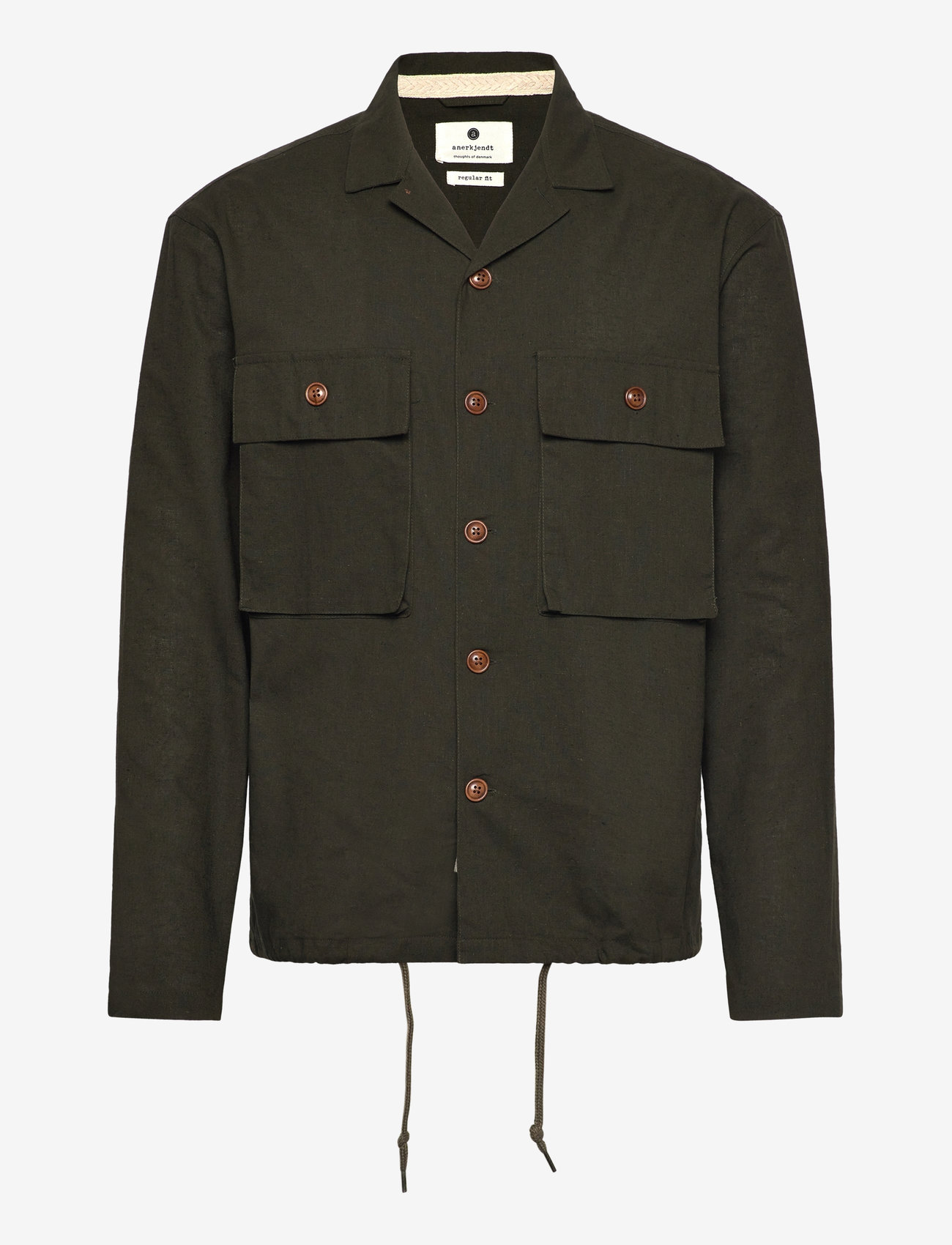 Anerkjendt - AKOTTO COT/LINEN OVERSHIRT - herbstliche kleidung - forest night - 0