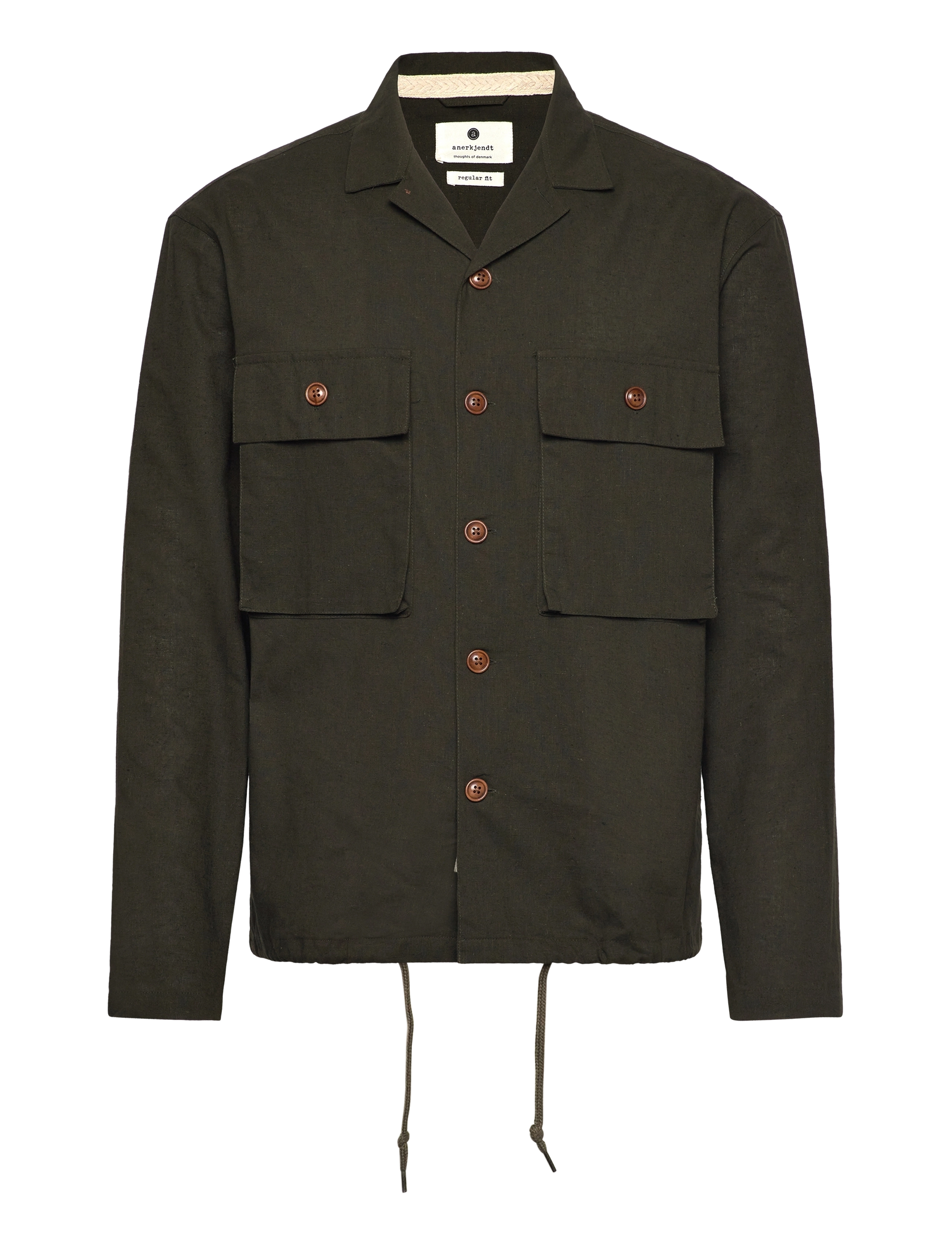 Anerkjendt AKOTTO COT/LINEN OVERSHIRT - Tøj - FOREST NIGHT / khaki/green